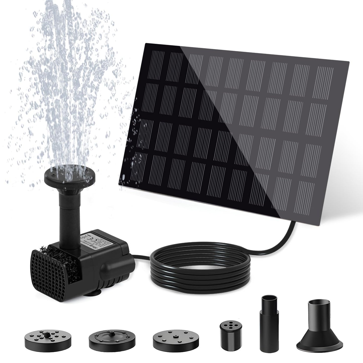 Solar Water Fountain for Bird Bath with Seperate Solar Panel 2W,Solar Fountain Pump for Pond,Water Feature Solar Water Pump