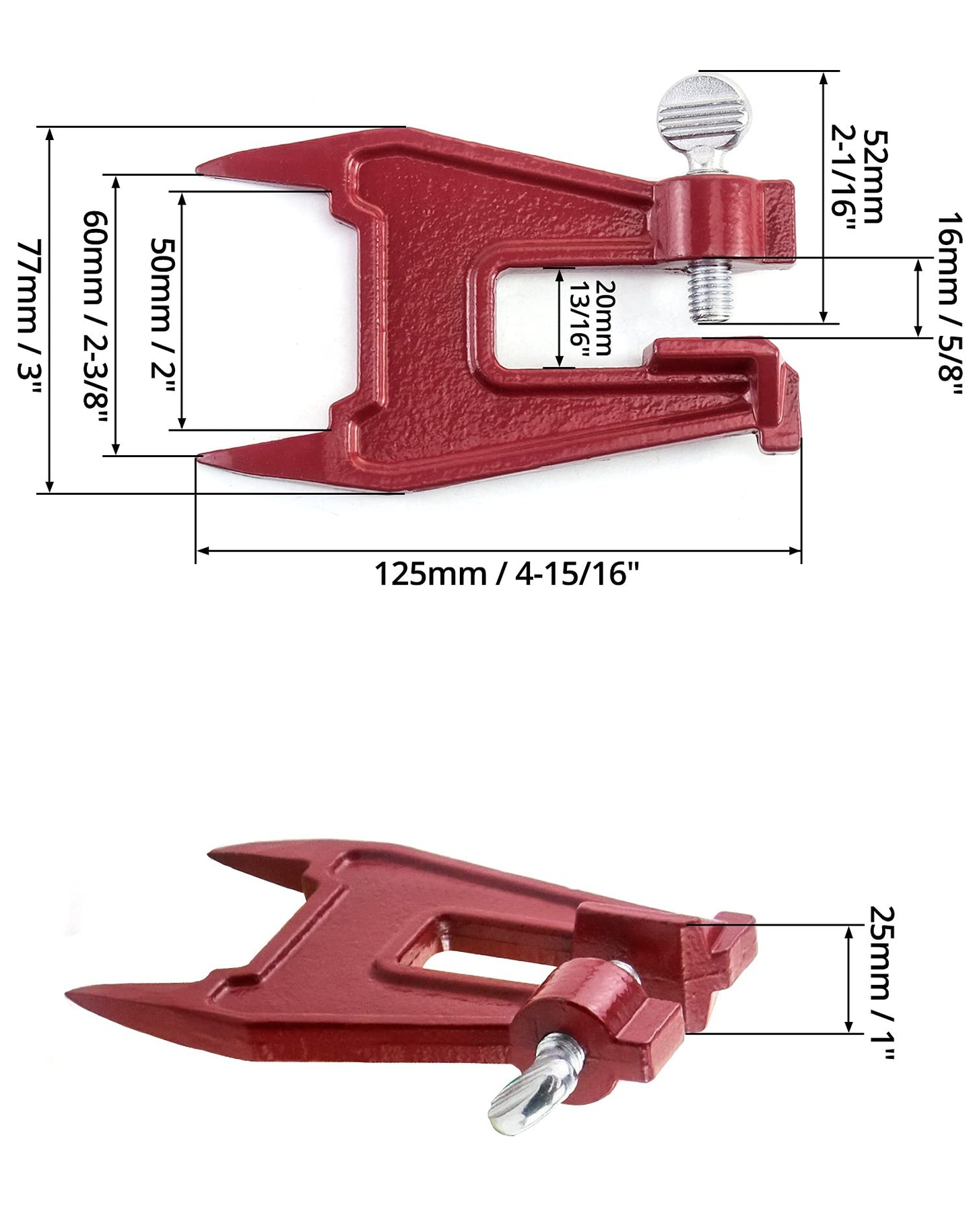 QWORK Chainsaw Stump Vise, Portable Chainsaw Sharpening Accessory, Chainsaw Filing Vise, for Sharpening Saw Chain, Red