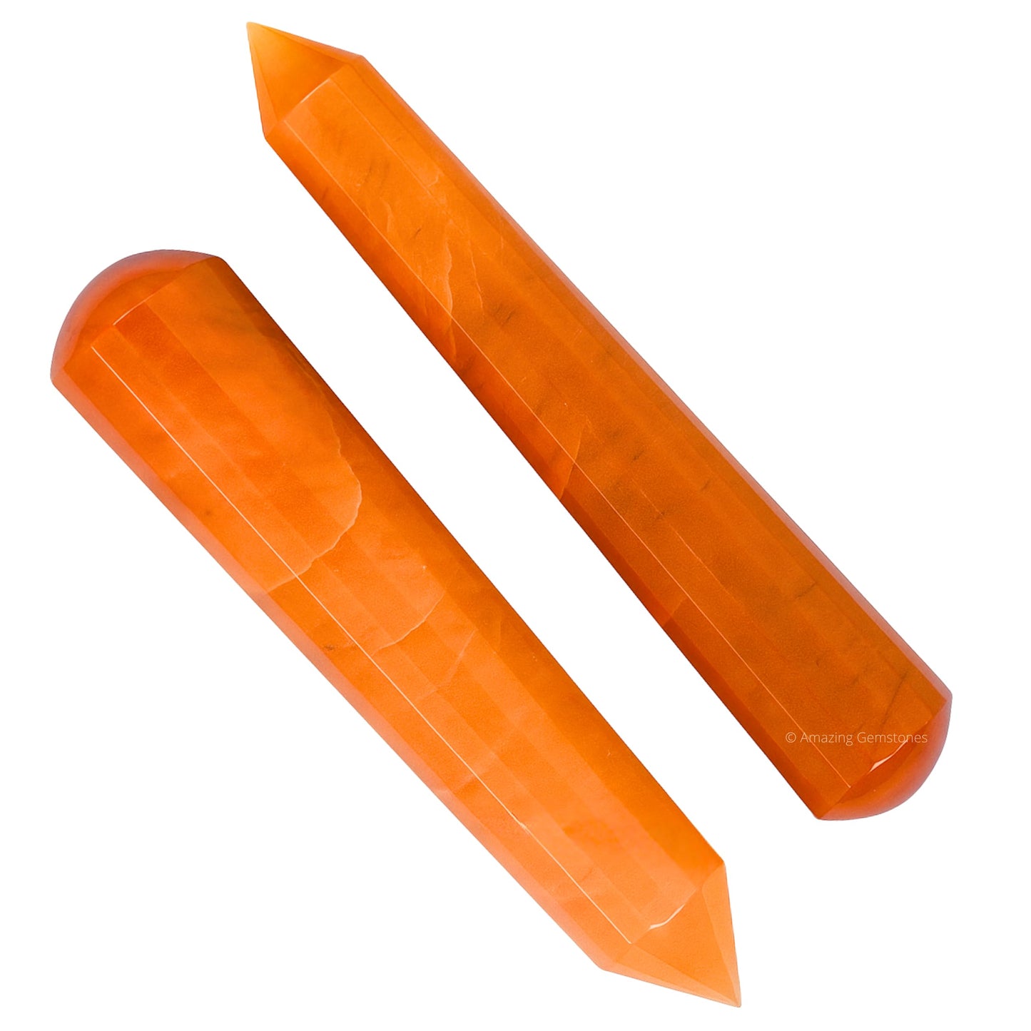 Amazing Gemstone Red Aventurine Crystal Wand Massage Stick - Pelvic Wand Gua Sha for Adults - Crystals and Healing Stones Massage Wands for Adults Gifts (Pointed)