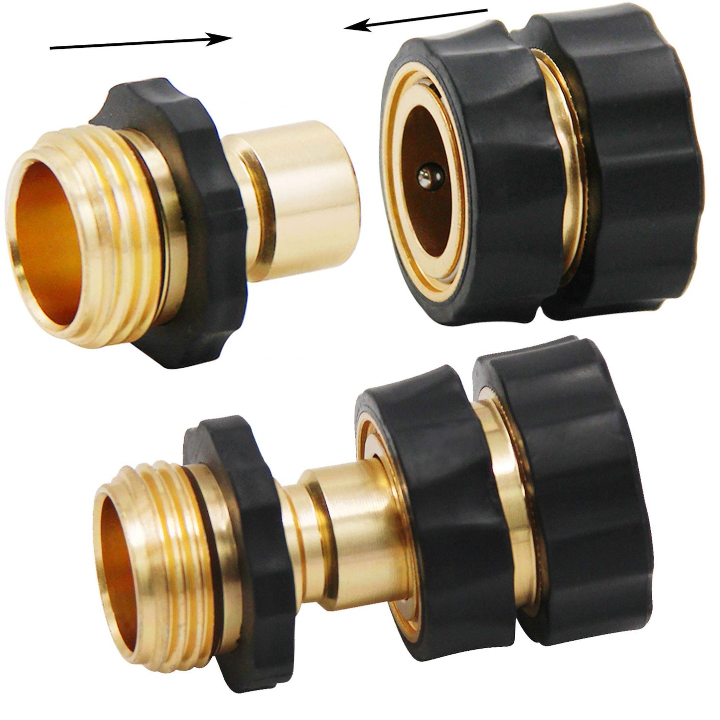 Triumpeek 3/4" Garden Hose Connector, 9 Pieces Garden Hose Quick Connect Fittings, Male and Female Quick Release Garden Hose Connector