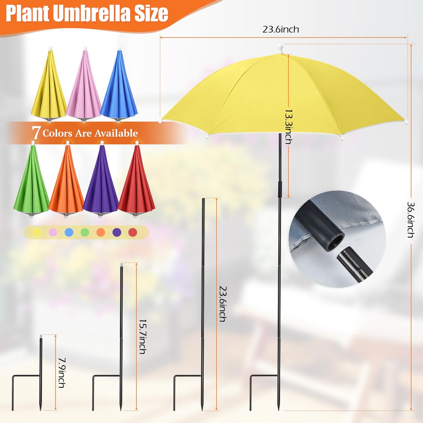 Tryly Plant Umbrellas for Outdoor Plants, Garden Umbrella Shade for Potted Plants and Garden Beds, Provide Shade to ‌Defend Plants From Blazing Sun (1Green 1Yellow)