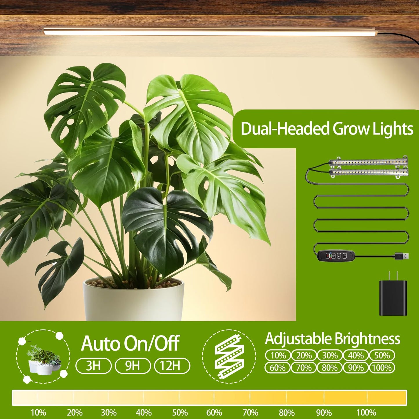 LAIDUOLEOE Plant Stand Indoor with Grow Light, 2 Pack Hanging Plant Stand Plant Shelf Indoor, 65'' Tall Plant Stands Plant Holders for Indoor Plants, Living Room, Bedroom, Balcony