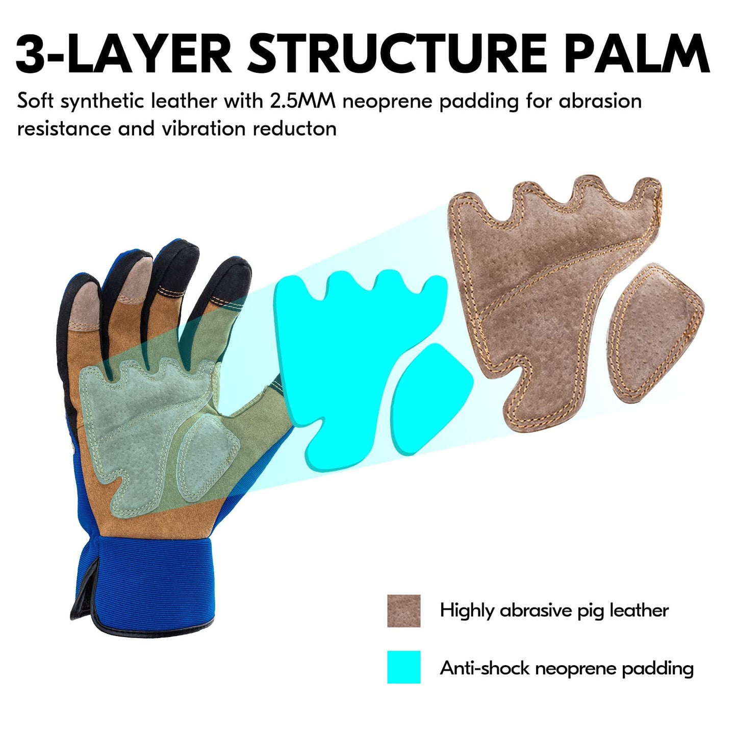 Vgo... 1-Pair Gardening Gloves Men, Safety Work Gloves, Puncture-proof, Thornproof, Touchscreen (Orange,L,SL7475)