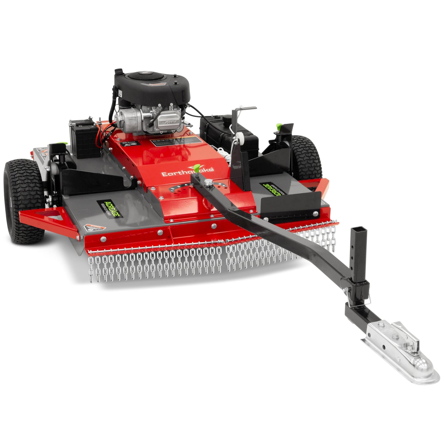 Earthquake Acreage Tow-Behind Mower, 44” Steel Deck, 17.5HP Briggs & Stratton, Electric Start w/Battery, Manual Blade Lever, Adjustable Tow & Height, 2” Ball, Model 42795