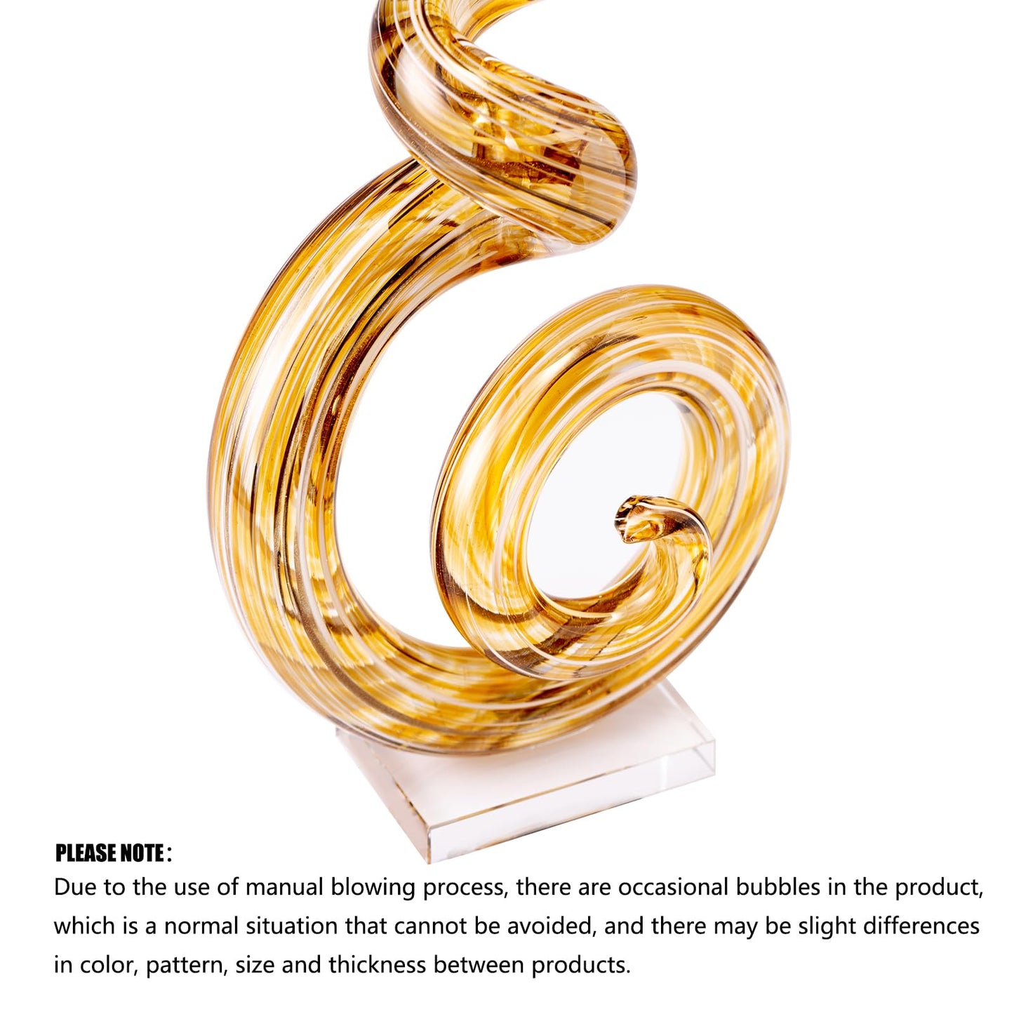 15" Tall Hand-Blown Murano-Style Glass Sculpture Statues Art Ornament Statue Figurines Home Decor Accent Piece Coastal Ocean Nautical Home Decor,Shelf,TV Stand,Tabletop Centerpieces,Wonderful Gift