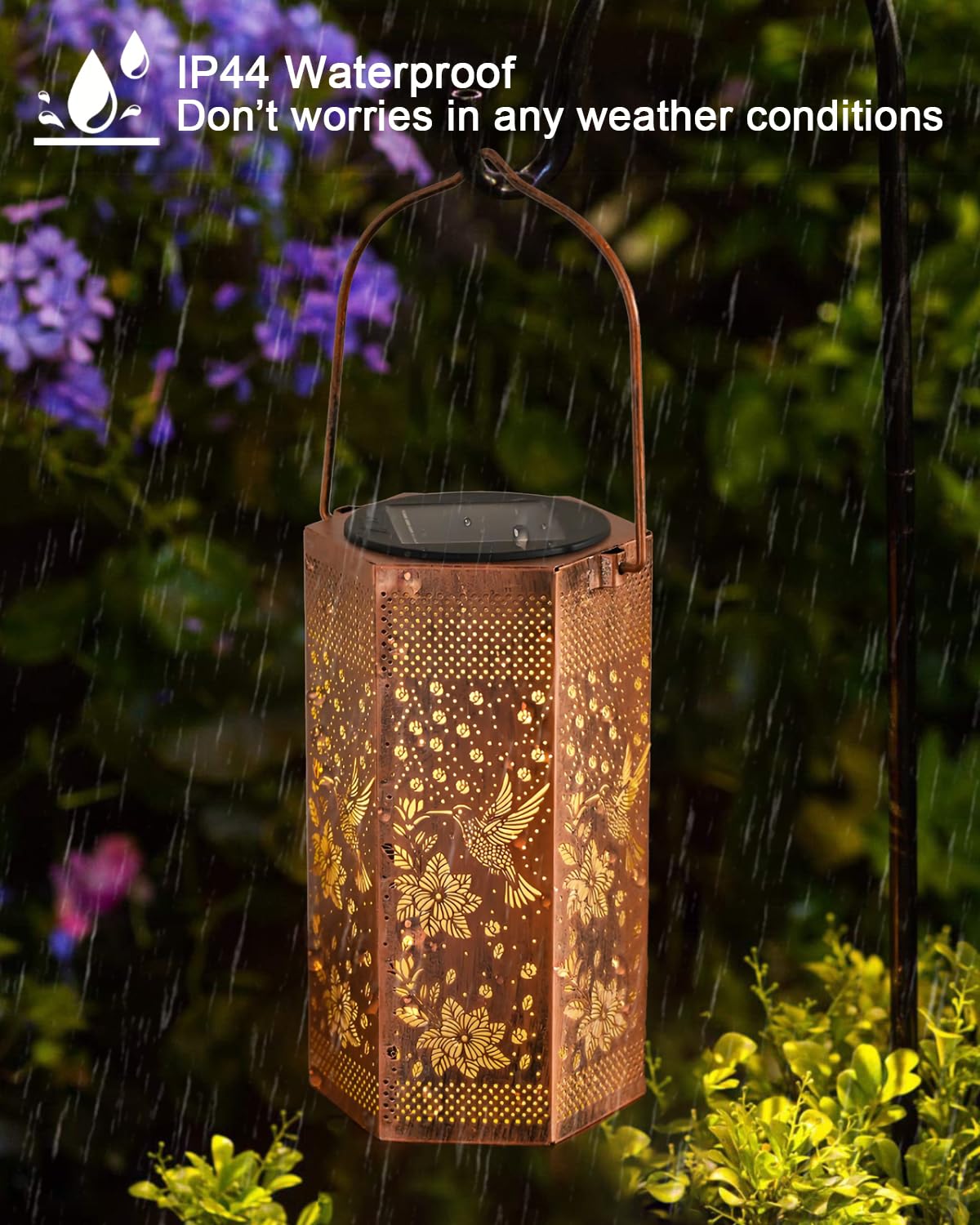 Mothers Day Gifts for Mom - Hummingbird Solar Lantern Outdoor Waterproof, Birthday Gifts for Women Grandma, Solar Lights Outdoor Garden Decor for Outside