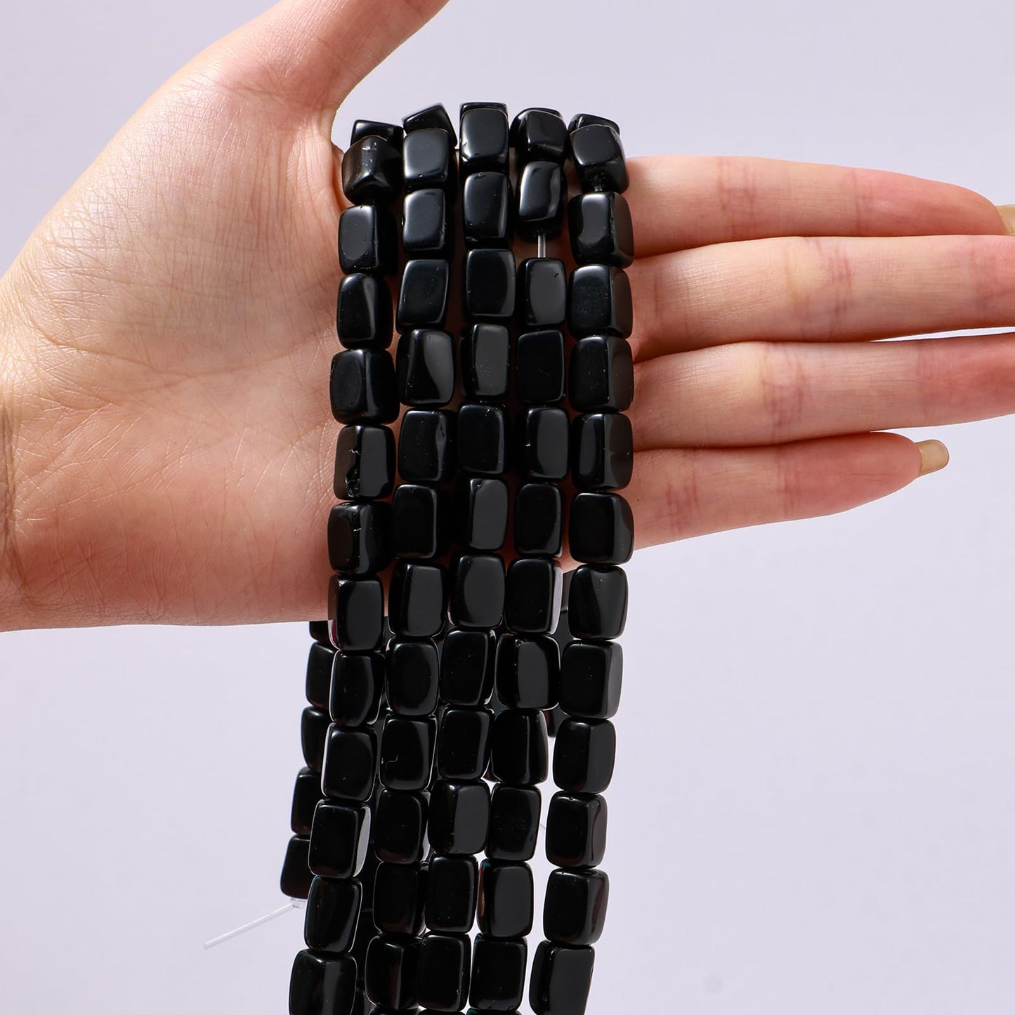 Natural Large Black Onyx Agate Cube Stone Beads 8x11mm 38cm/str Loose Semi Gemstone Stone Square Beads for Making Bracelets Necklace