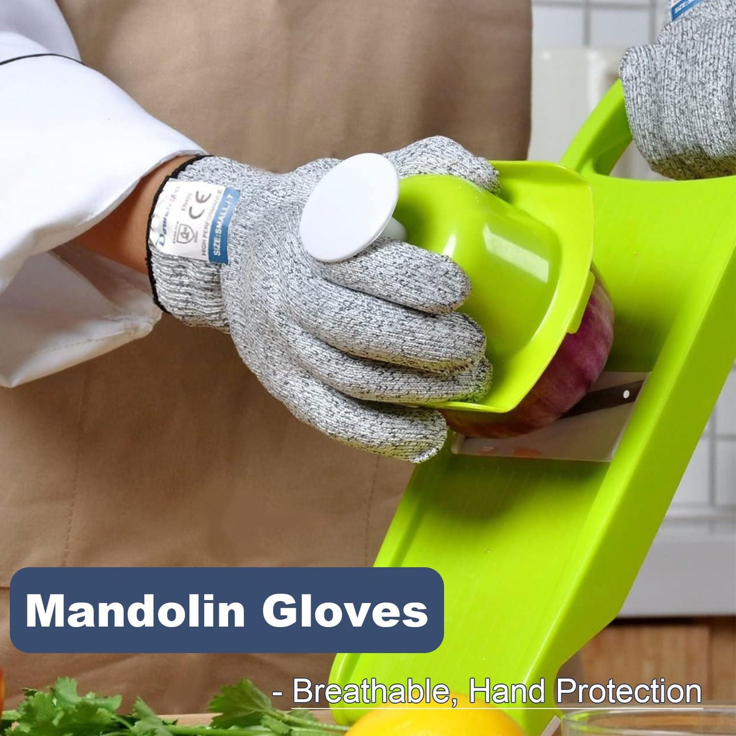 Dowellife Cut Resistant Gloves Protection, Safety Kitchen Cuts Gloves for Oyster Shucking, Fish Fillet Processing, Mandolin Slicing, Meat Cutting and Wood Carving, 1 Pair (Small)
