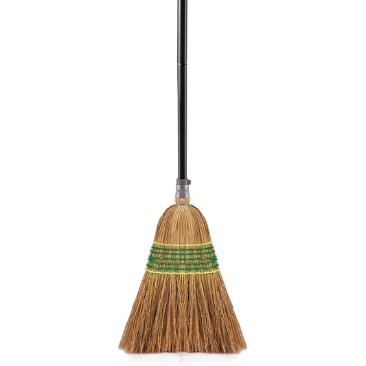 Yocada Heavy-Duty Corn Broom Commercial Indoor Outdoor Broom 59.8 inch Tall for Courtyard Garage Lobby Mall Market Floor Home Office Leaves Stone Dust Rubbish