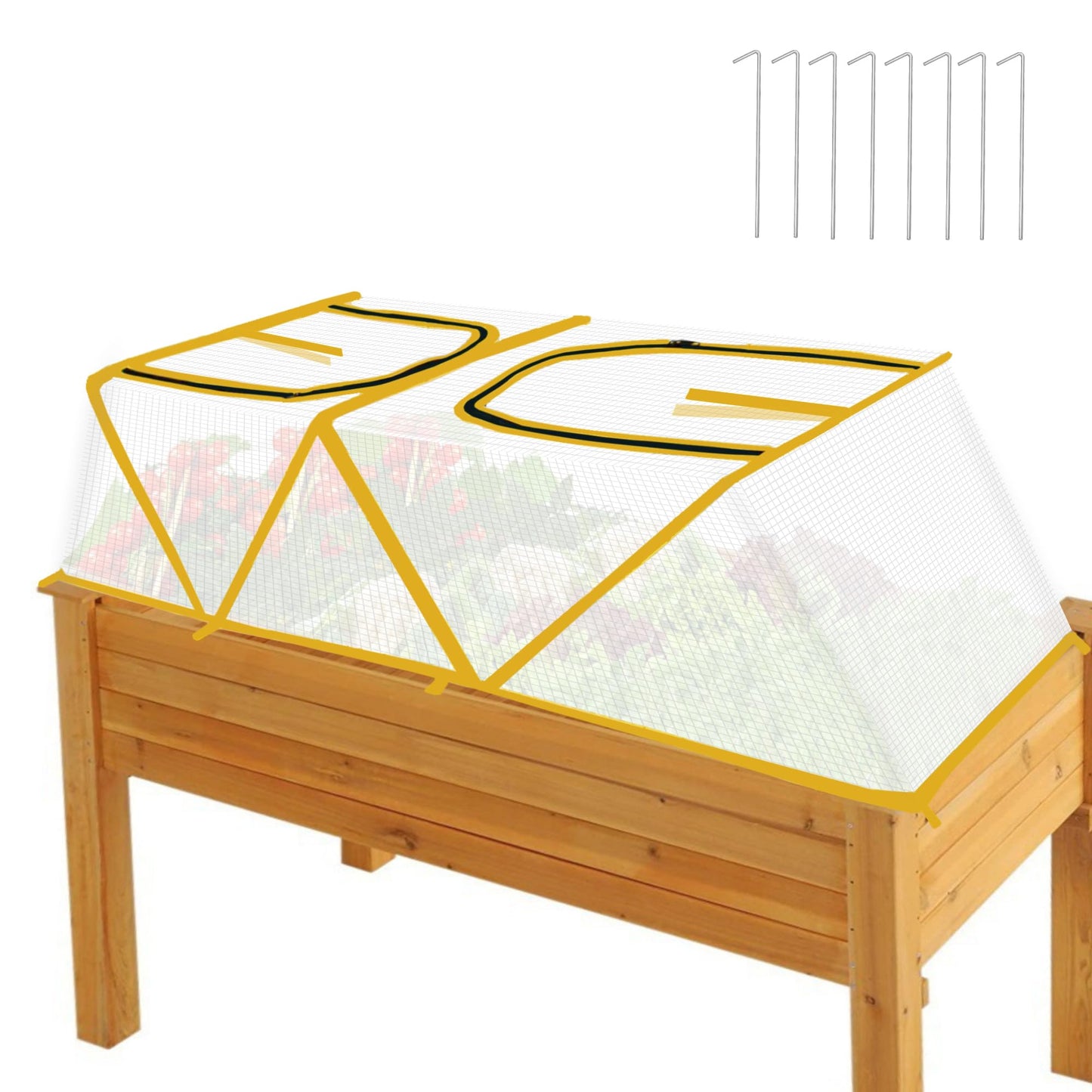 47.2" *14.6" *13.4" Foldable Garden Accelerator Plants Cover Freeze Protection for Raised Bed, Mini Greenhouse Cover with Two Air Hole, Frost Cover for Plant Vegetable Seedling Protector