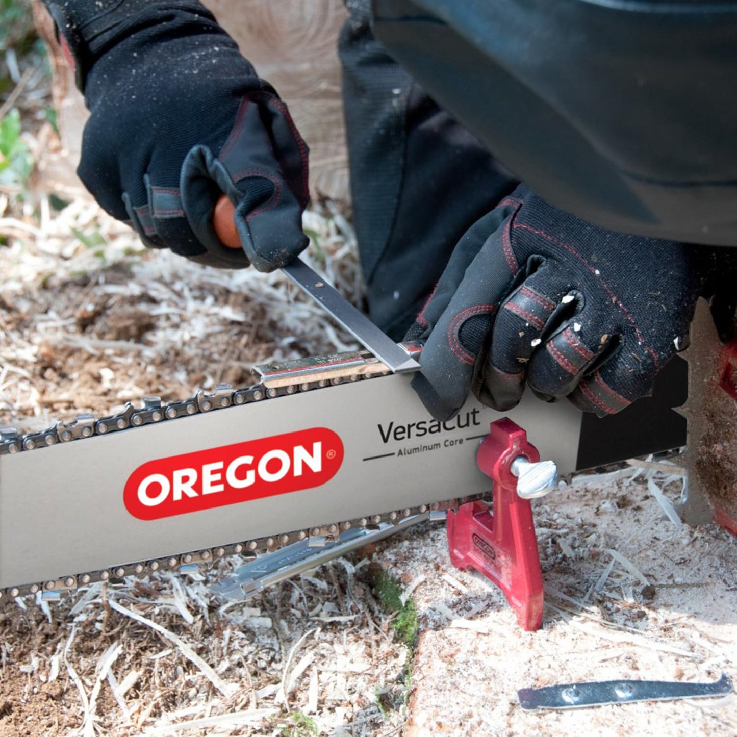 Oregon Chainsaw Chain Sharpening Kit with Hard Case - Contains Files, Handles, Depth Gauge, Stump Vise, Felling Wedge, and More Accessories