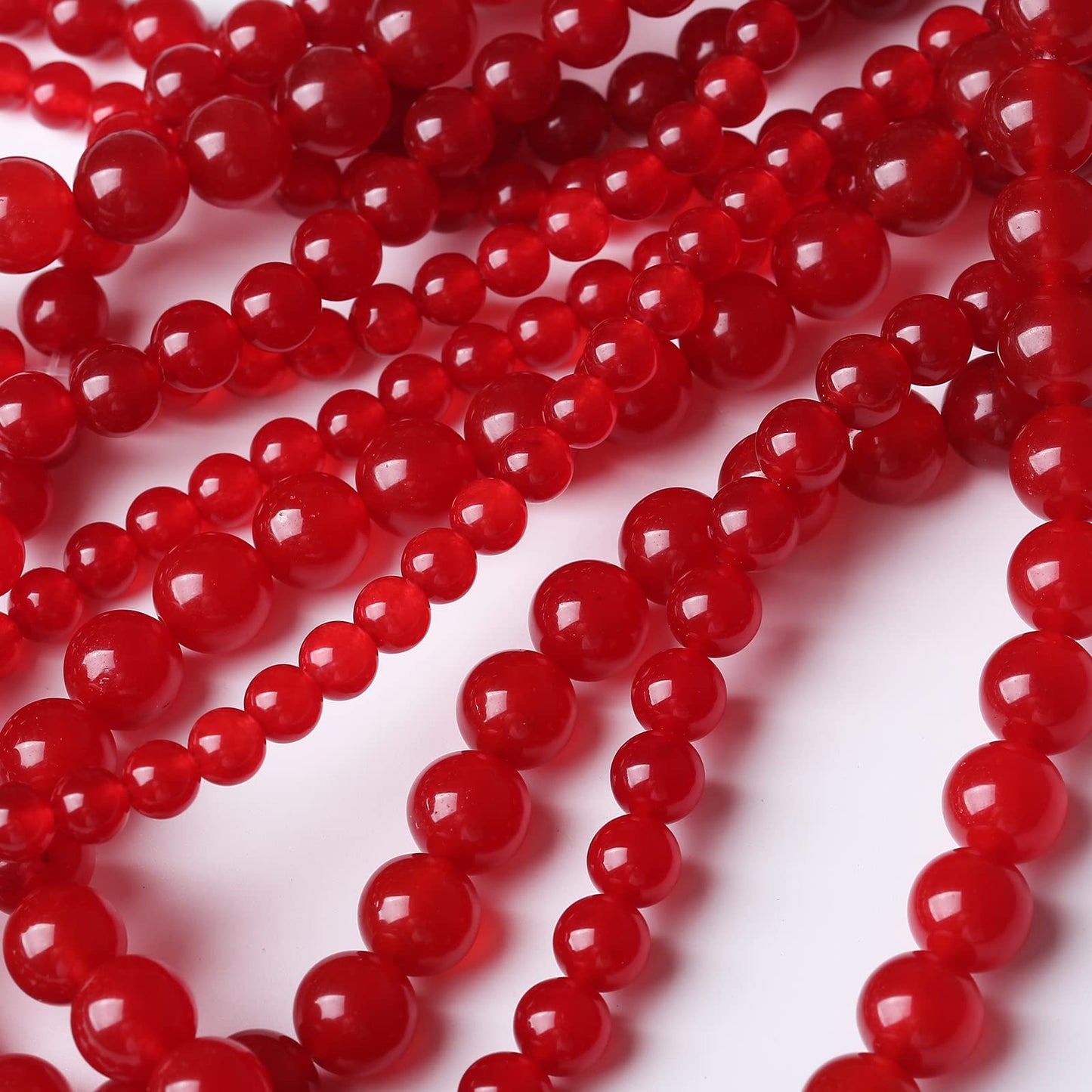 48PCS 8MM Red Chalcedony Beads Energy Healing Beads for DIY Jewelry Bracelet Necklace Making for Jewelry Making 15Inch