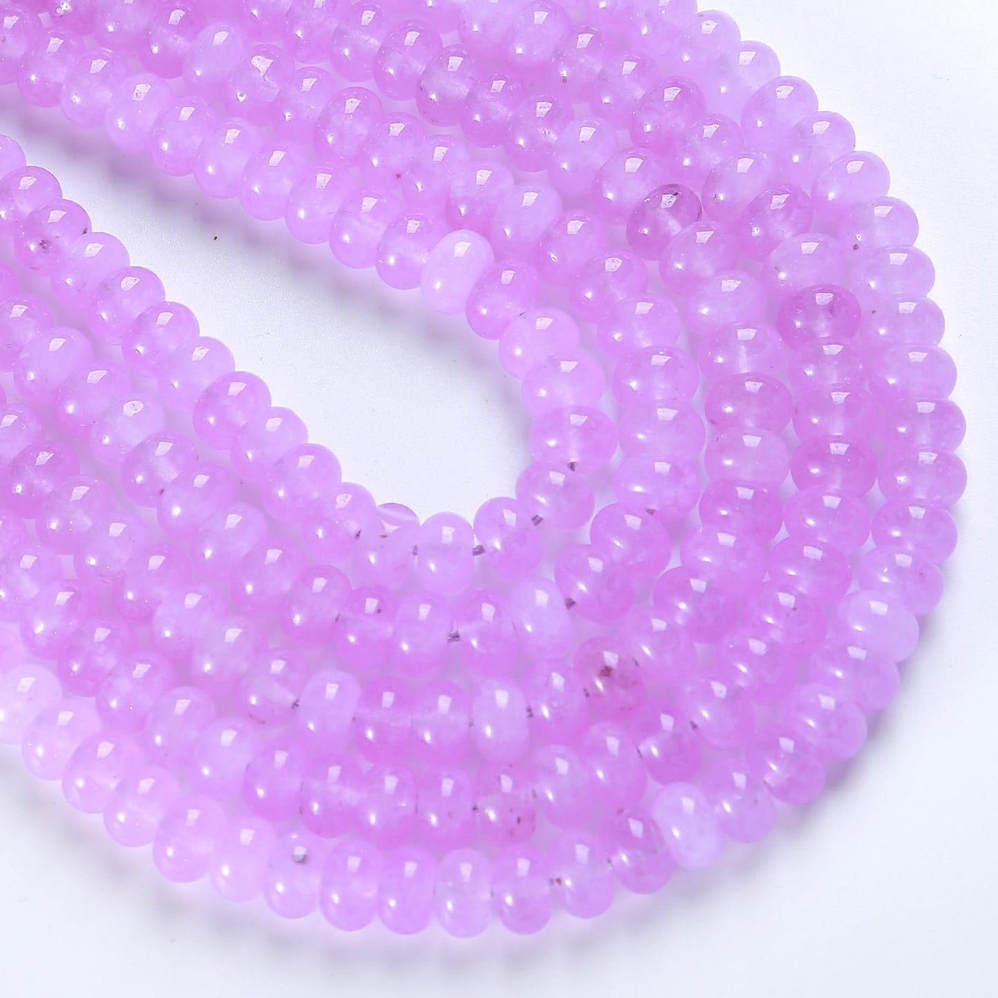 5x8mm 76pcs Lavender Amethyst Rondelle Spacer Loose Beads Abacus Disk Stone Round Loose Gemstone Beads for Jewelry Making DIY Bracelet Necklace