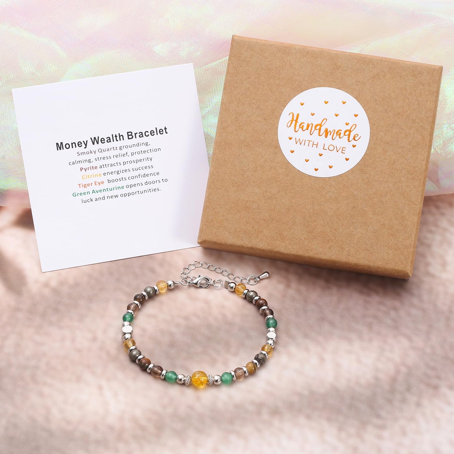 MTJAHPS Protection Bracelet, empath protection, black obsidian Crystals and Healing Stones Bracelet for Women ，Luck ，Anxiety and Stress Clam Bracelet