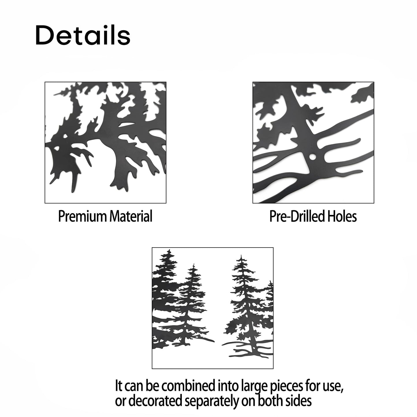 Xedatric Metal Pine Tree Wall Art – Metal Tree Decor for Kitchen & Cabin, Exquisite Forest Design Home Décor, Durable and Rust-Proof（23.3 * 16.1inch）
