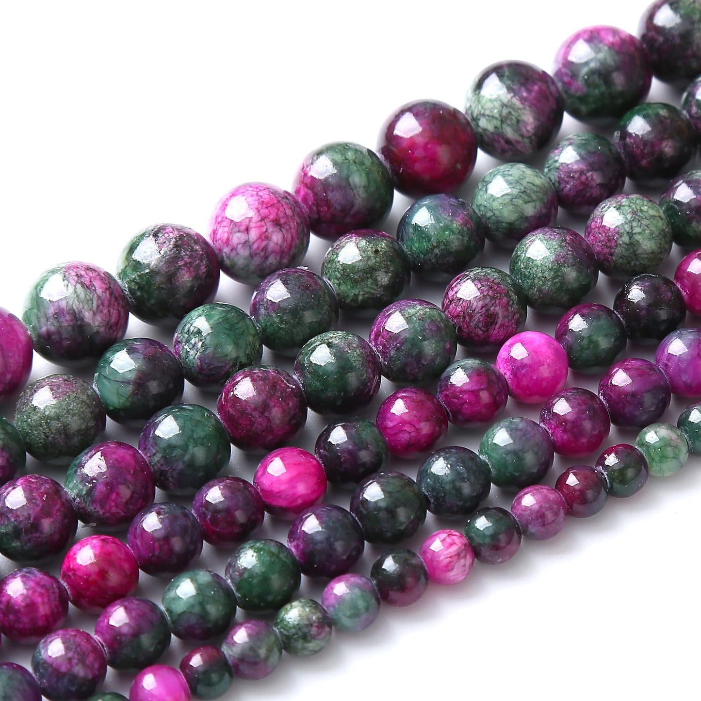 38pcs 10mm Natural Stone Tourmaline Persian Jade Beads Round Loose Beads for Jewelry Making DIY Bracelets Necklaces Crystal Energy Healing Stone Beads 15"