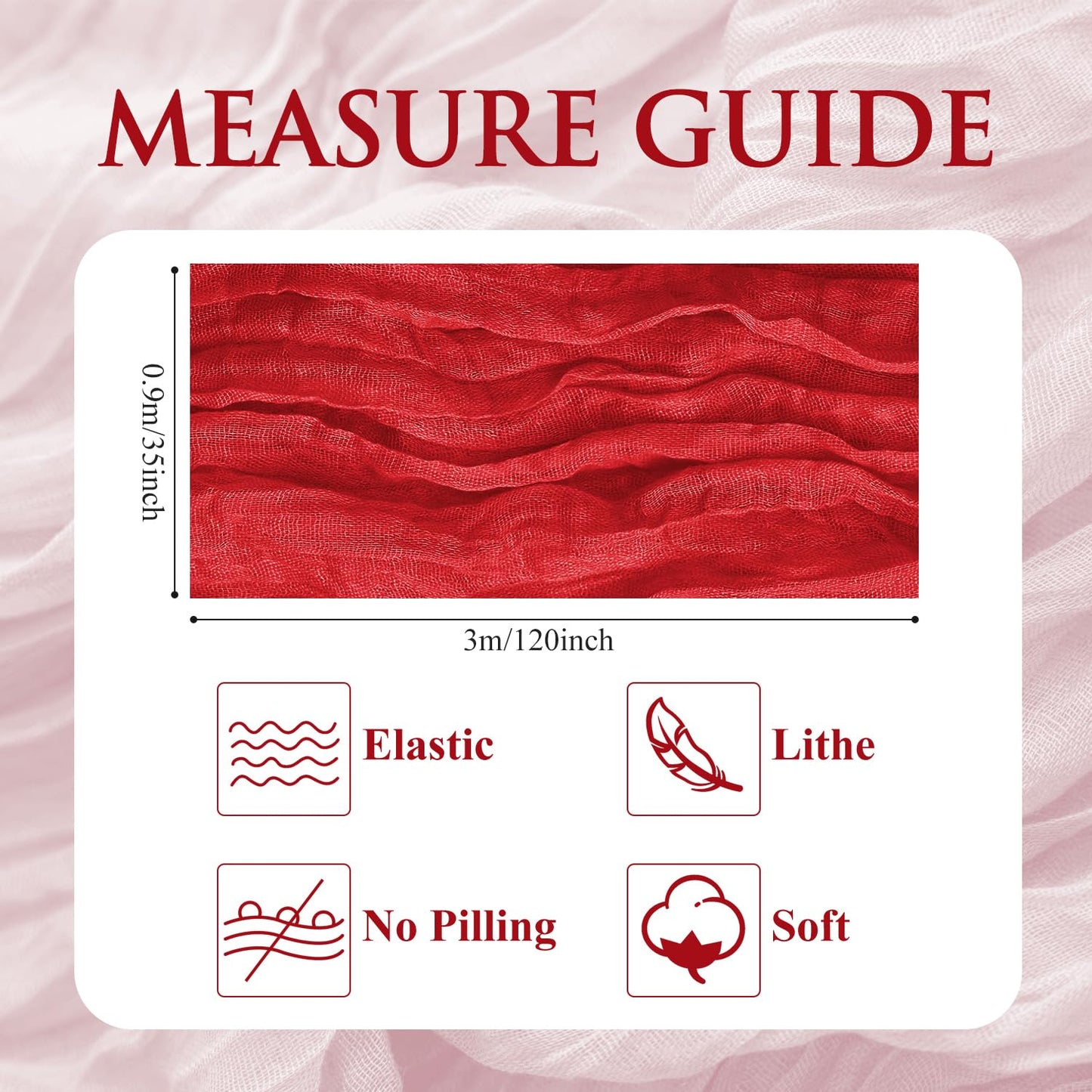 Xiomot Table Runner Cheesecloth 10FT Red Boho Gauze Cheese Cloth Rustic Sheer Table Runners for Wedding Birthday Bridal Baby Shower Party Decoration
