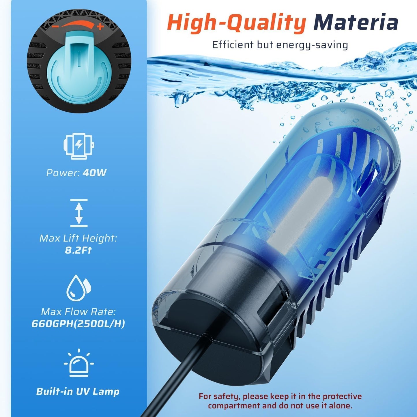 Antfraer Pond Filter with U-V Clarifier, 660GPH Pond Pump and Filter Kit & RGB LED Lights, All-in-One Submersible Pond Fountain for Outdoor Ponds, Koi Ponds, Water Gardens with Remote Control
