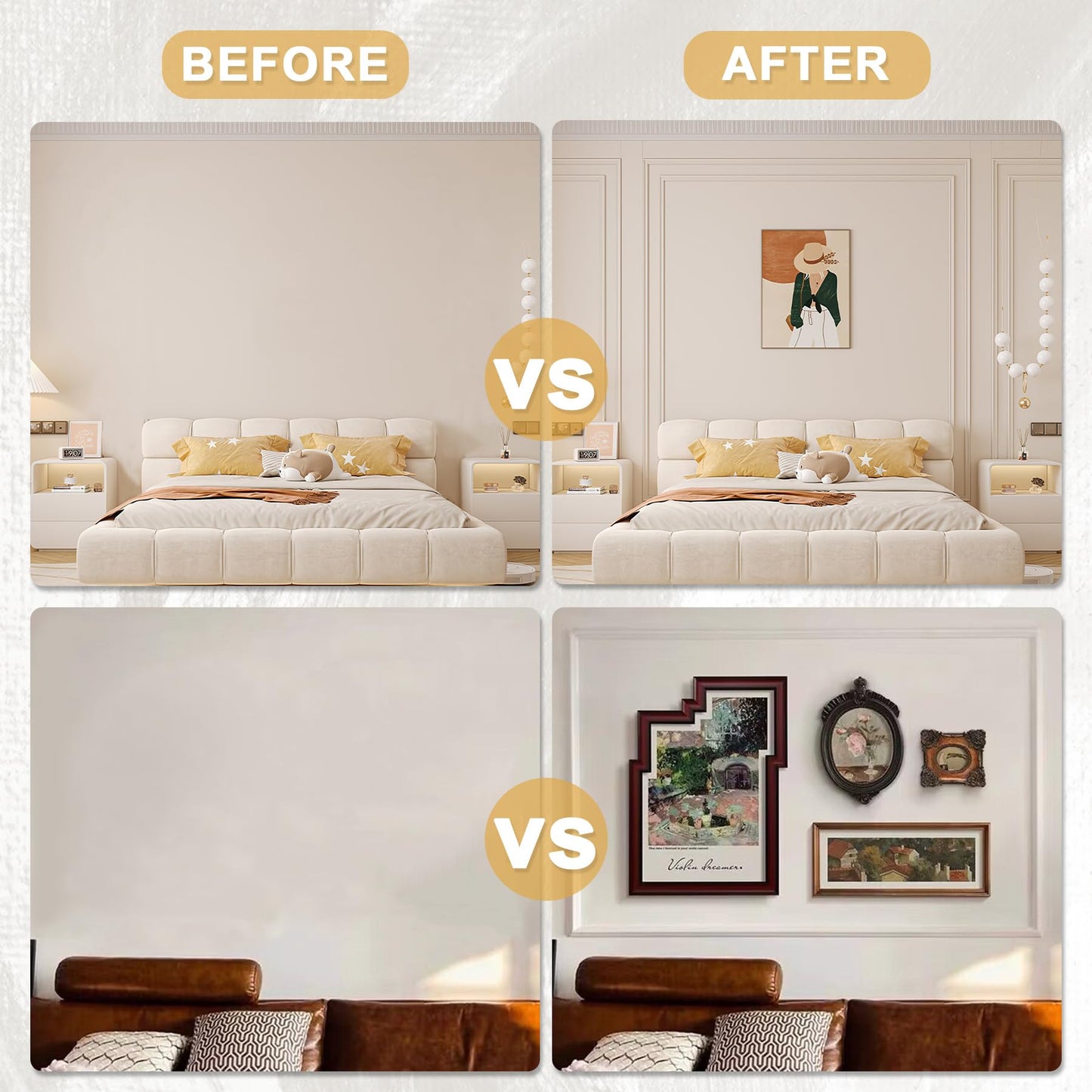 Soengsau Peel and Stick Accent Wall Molding, 9.8FT x 0.78IN Self-Adhesive Chair Rail Trim for Interior Decoration