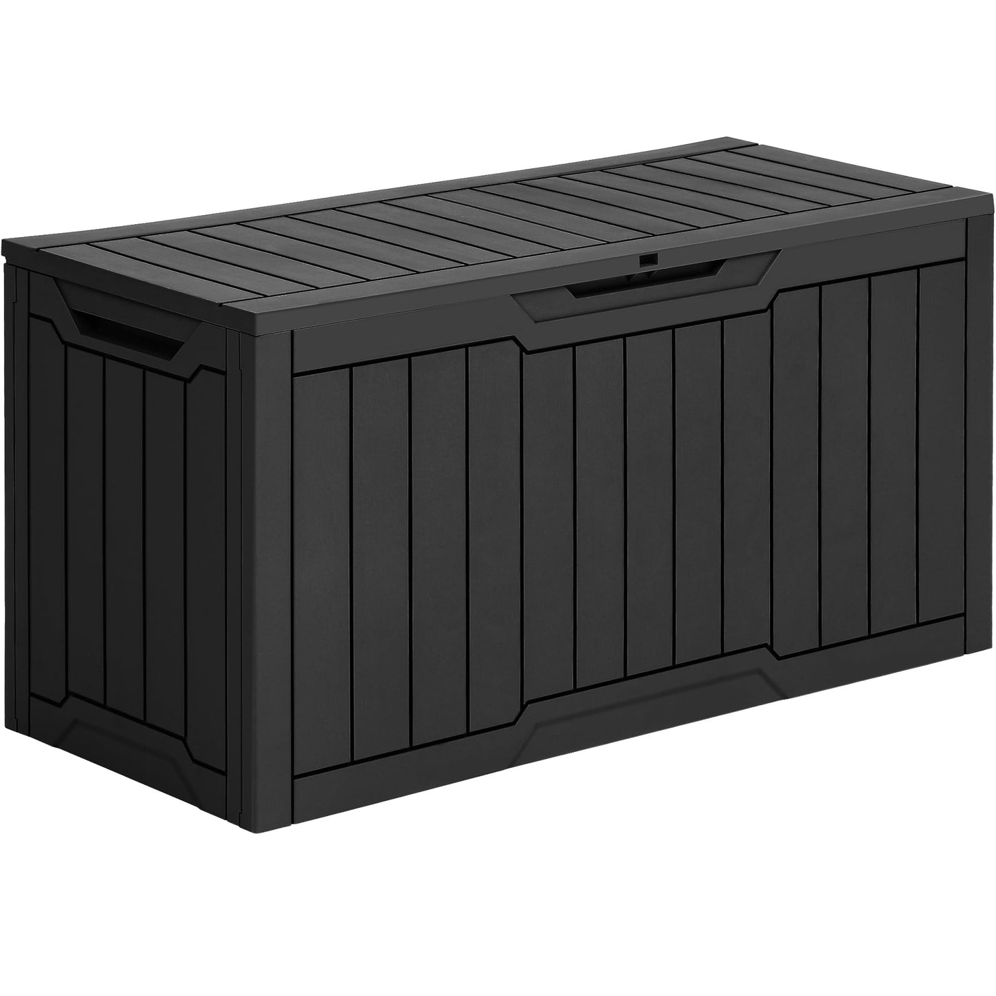 YITAHOME 80 Gallon Resin Deck Box, Weather Resistant Outdoor Storage Box, Lockable Indoor Outdoor Storage for Supplies and Essentials, Black