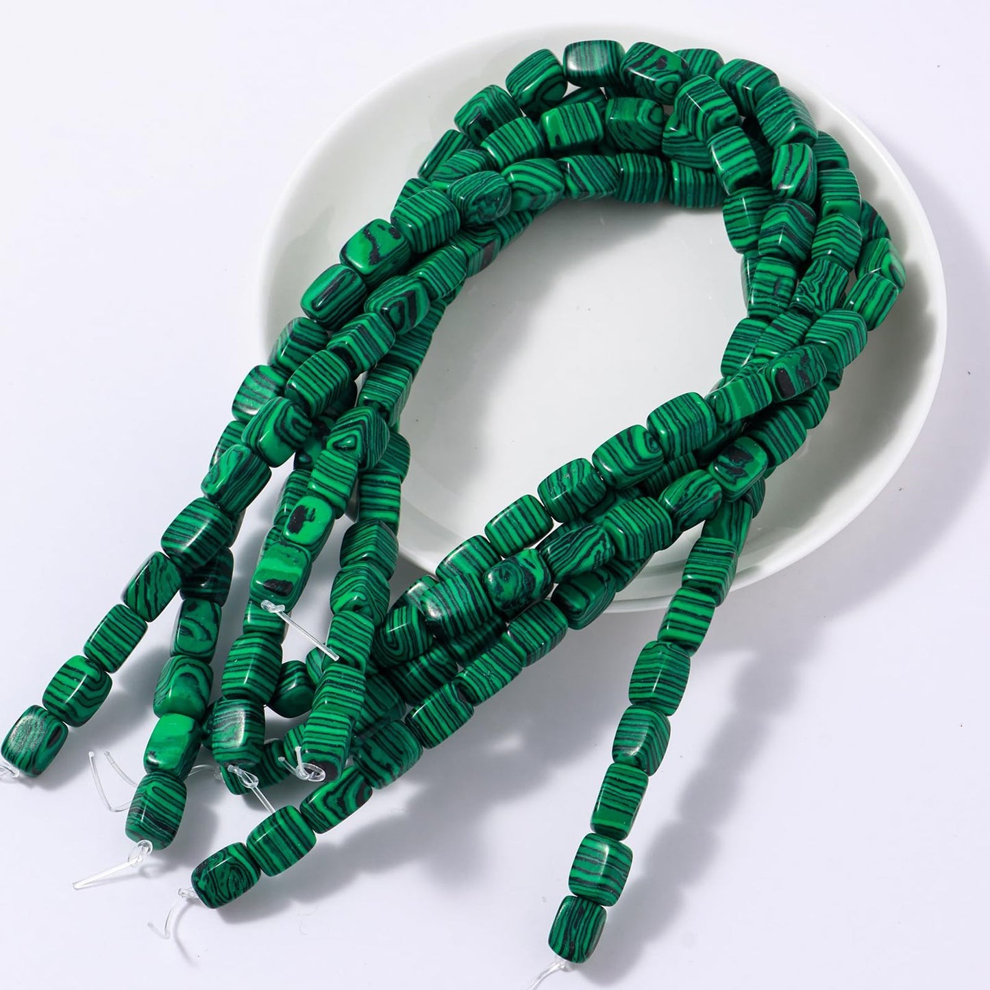 Natural Large Malachite Cube Stone Beads 8x11mm 38cm/str Loose Semi Gemstone Stone Square Beads for Making Bracelets Necklace