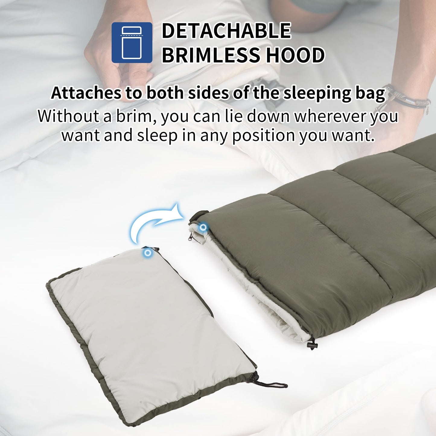 Naturehike 36-54℉ Camping Sleeping Bag for Adults, Spliceable Double Sleeping Bag 3 Seasons, Lightweight Waterproof Sleep Bags for Cold&Warm Weather (Black)