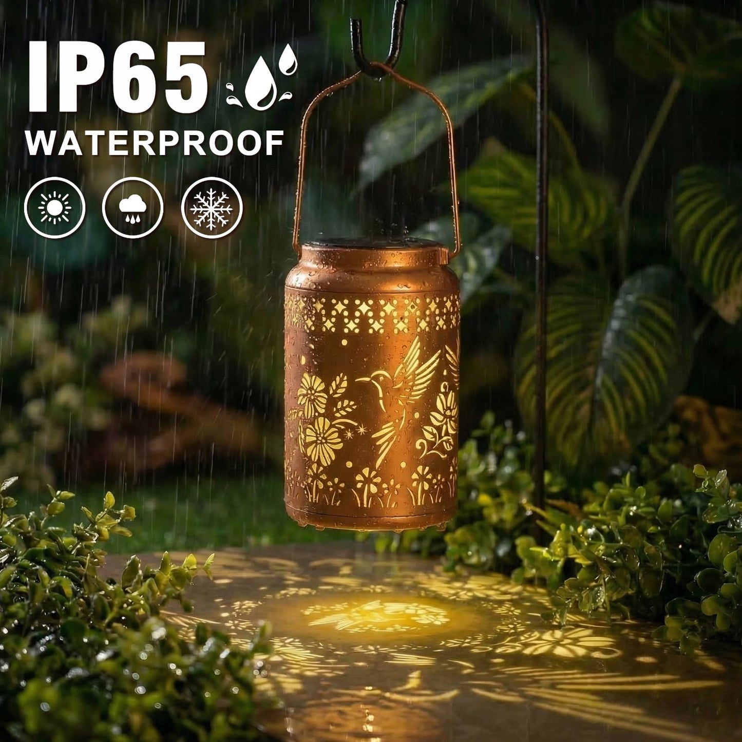 Mothers Day Gifts for Mom, Hummingbird Solar Lanterns Outdoor Waterproof - Birthday Gifts for Women, Hanging Solar Lantern for Yard, Patio, Porch, Garden Decor