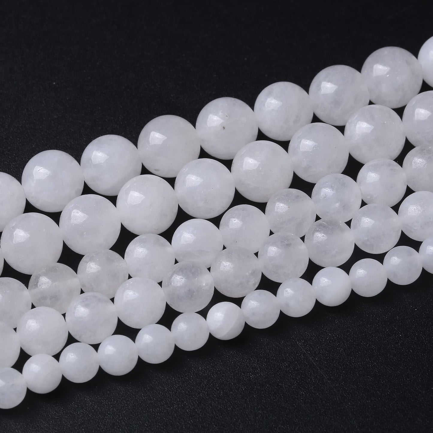 90pcs 4mm Natural White Jades Stone Beads Round Loose Spacer Beads for Jewelry Making DIY Bracelet,Energy Stone Healing Power (4mm, White Jade)