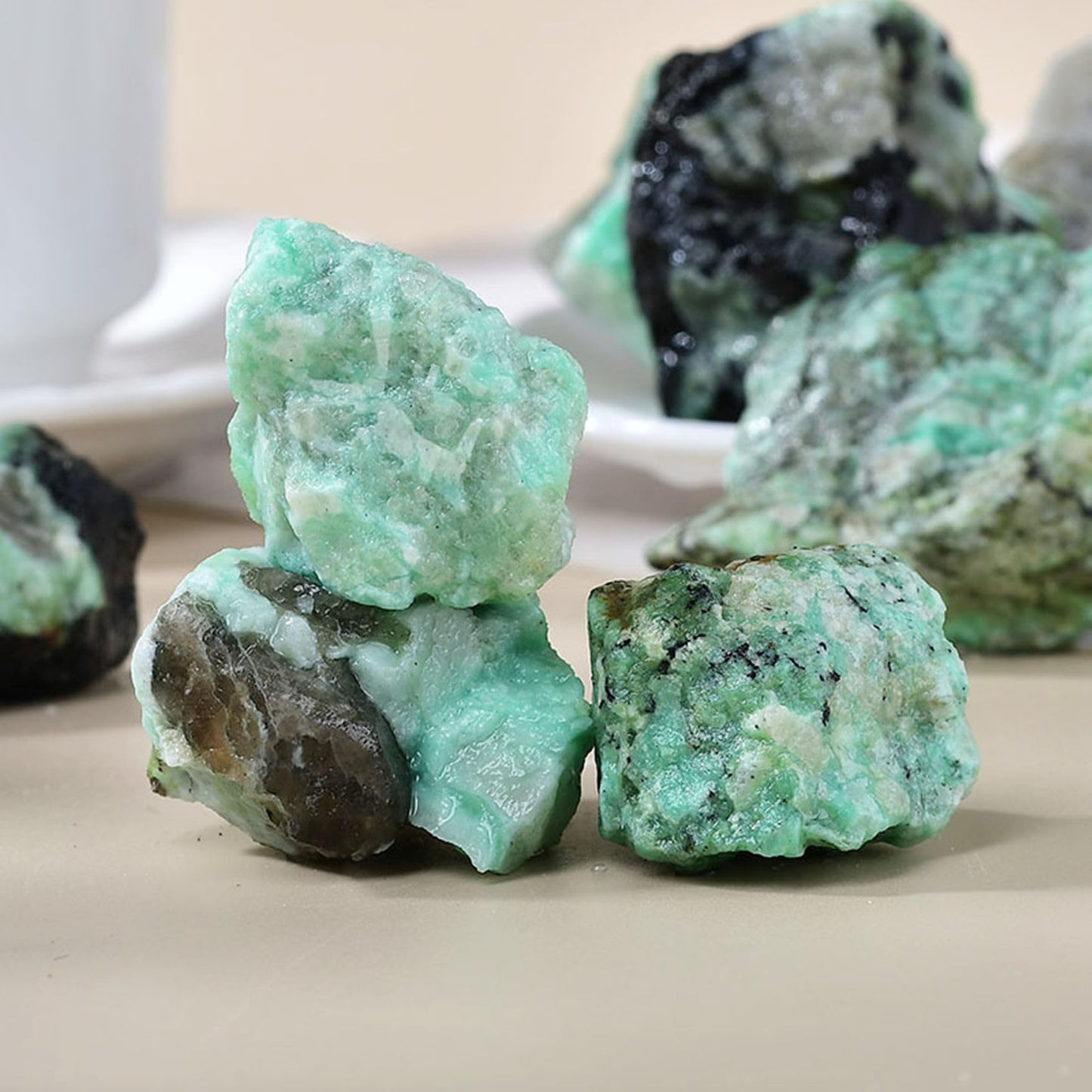Chrysocolla Raw Crystals Healing Crystals Natural Rough Stones 1.2-2" for Tumbling, Fountain Rocks, Yoga, Meditation, Polishin, Gift 11