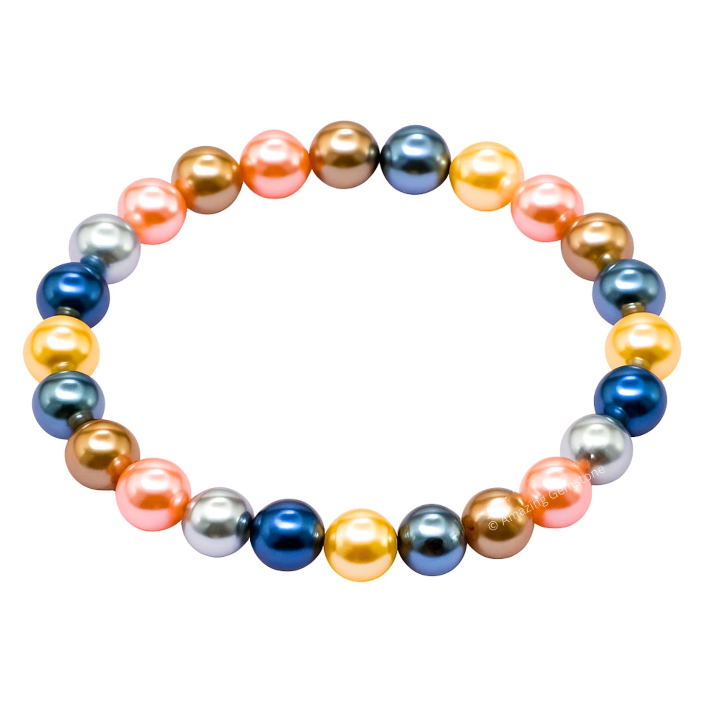 Amazing Gemstone Crystal Bracelet for Women Men's Gifts - Protection Healing Crystal Bracelet - 8mm Gemstone Beaded Stretchable Bracelet Pulseras Para Hombres Mujer Stocking Stuffers Mothers Day Gift (Multi Pearl)