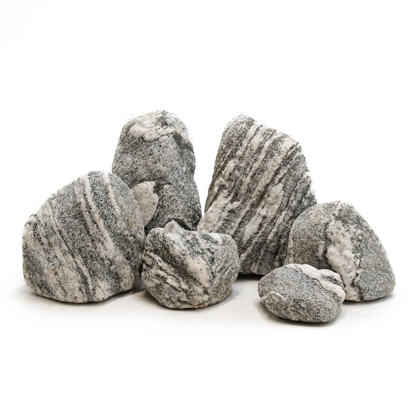 KINGRUI Natural Fish Tank Stones Aquarium Rocks 10lb Silver Seiryu Rock for Aquascaping, Terrariums, Bonsai, Garden Landscaping & Reptile Habitats(2-7inch 5-6Pcs)