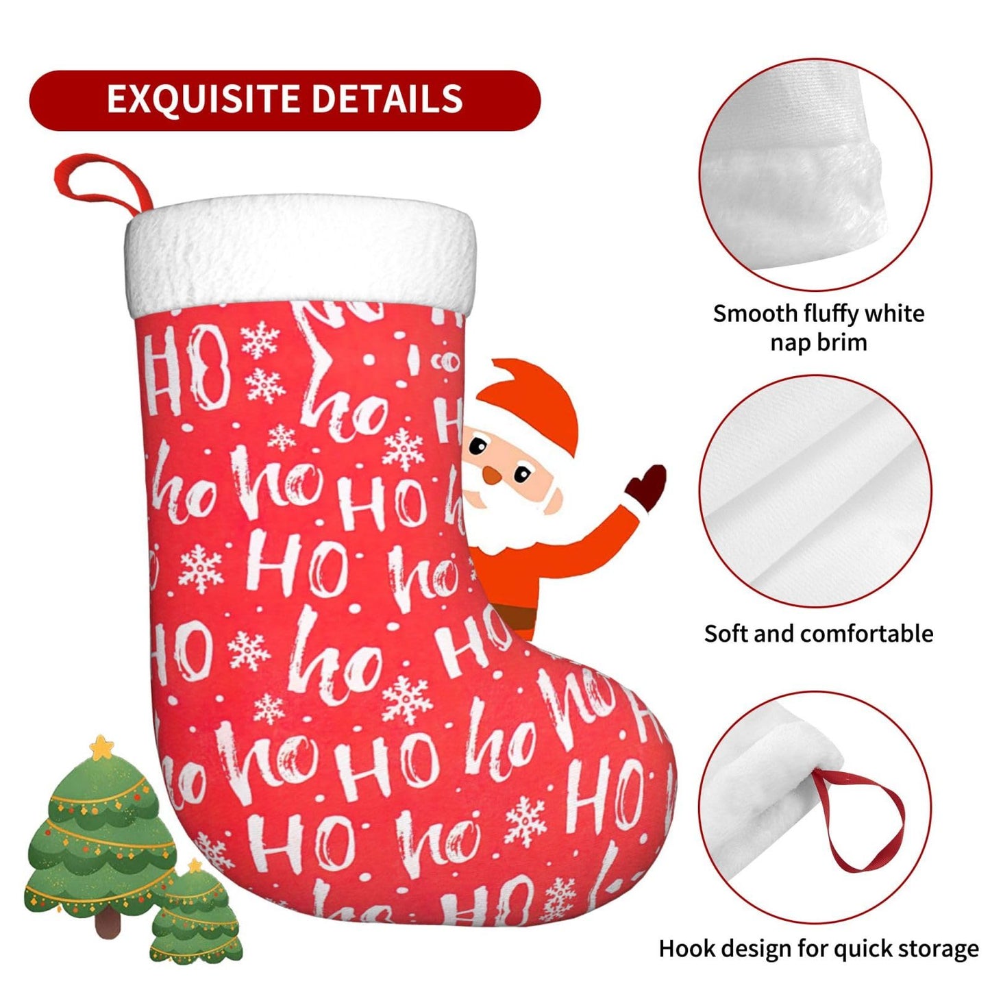 KOPUUYRD Christmas Background Print Luxurious Holiday Socks,Unique Christmas Socks for Joyful Season,Festive Ornament Classic