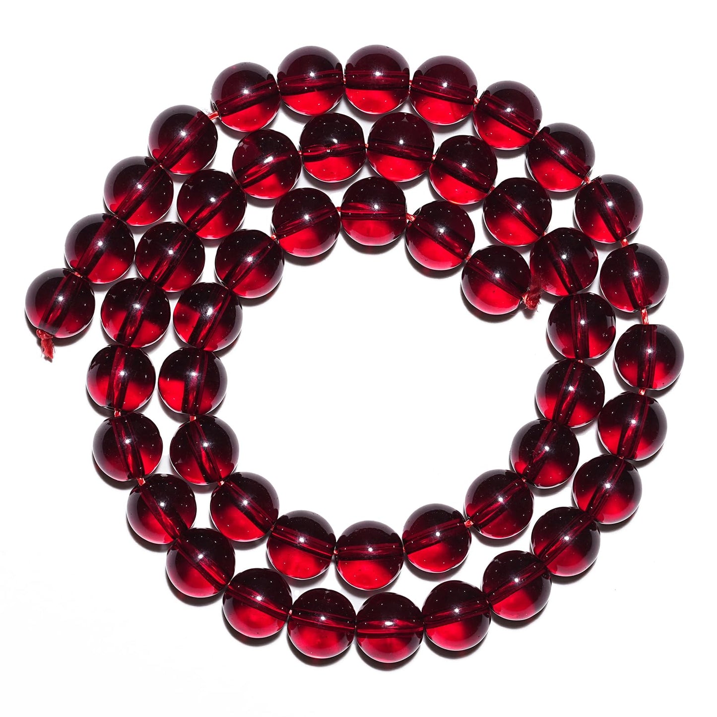 8mm Natural Garnet Red Glass Crystal Gemstone Beads Polished Round Smooth Stone Beads for Bracelets Jewelry Making 15inch Loose Beads