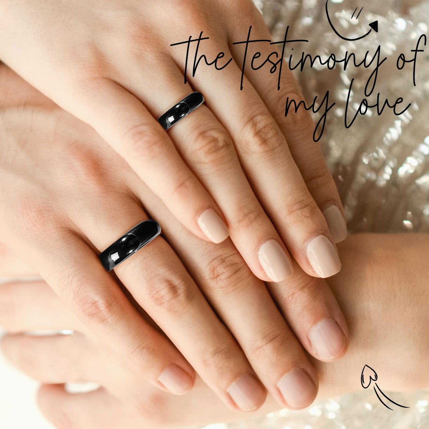 BTEYIVTA Magnetic Hematite Rings for Women & Men | Anxiety Balance Stone, Absorbs Negative Energy, Healing Jewelry | 6mm Wide, 2.4mm Thick, 2 Pack