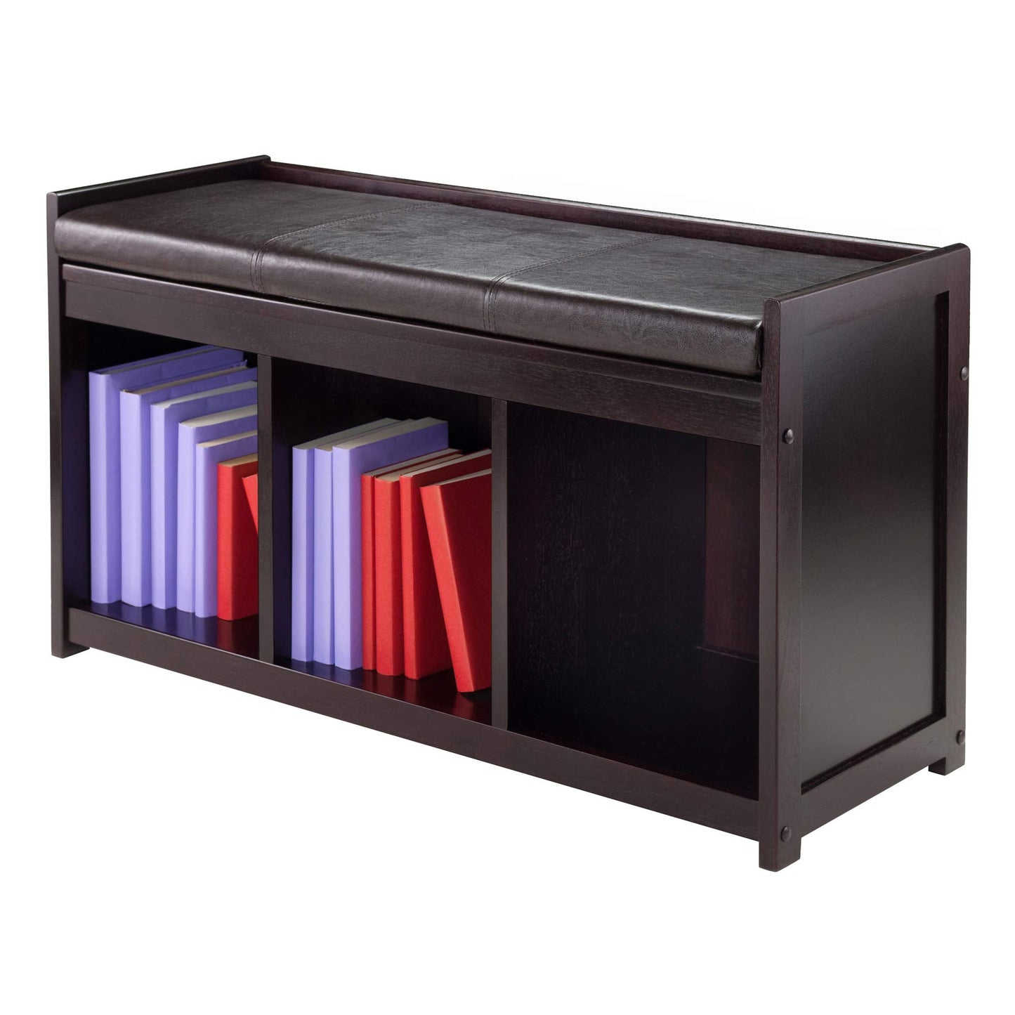 Winsome Wood Addison 2-Pc Storage Bench & Seat Cushion, Espresso