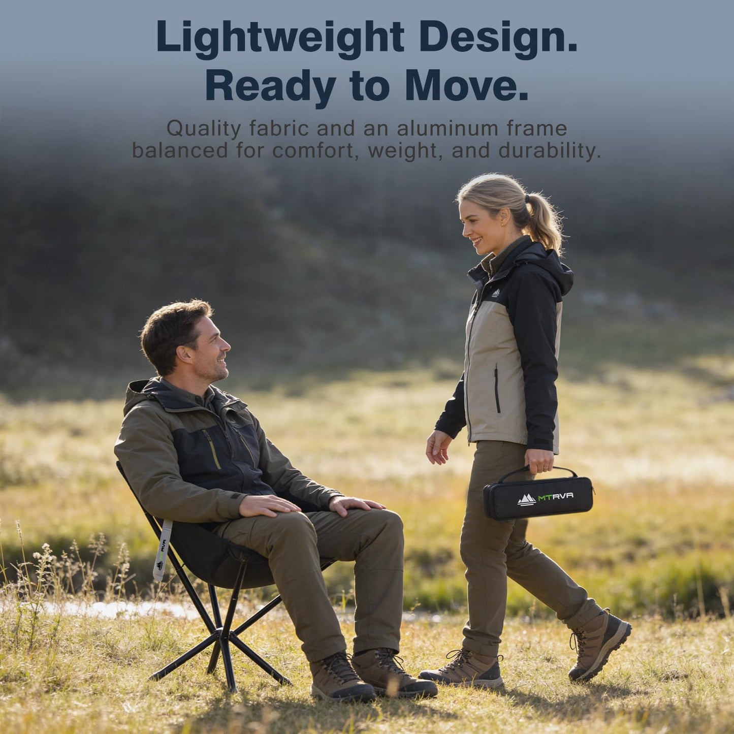 MTRVR Lightweight Folding Camping Chair — Compact One-Piece Design, Quick Setup, Stable Aluminum Frame, Portable Chair for Travel, Hiking & Short Outdoor Breaks