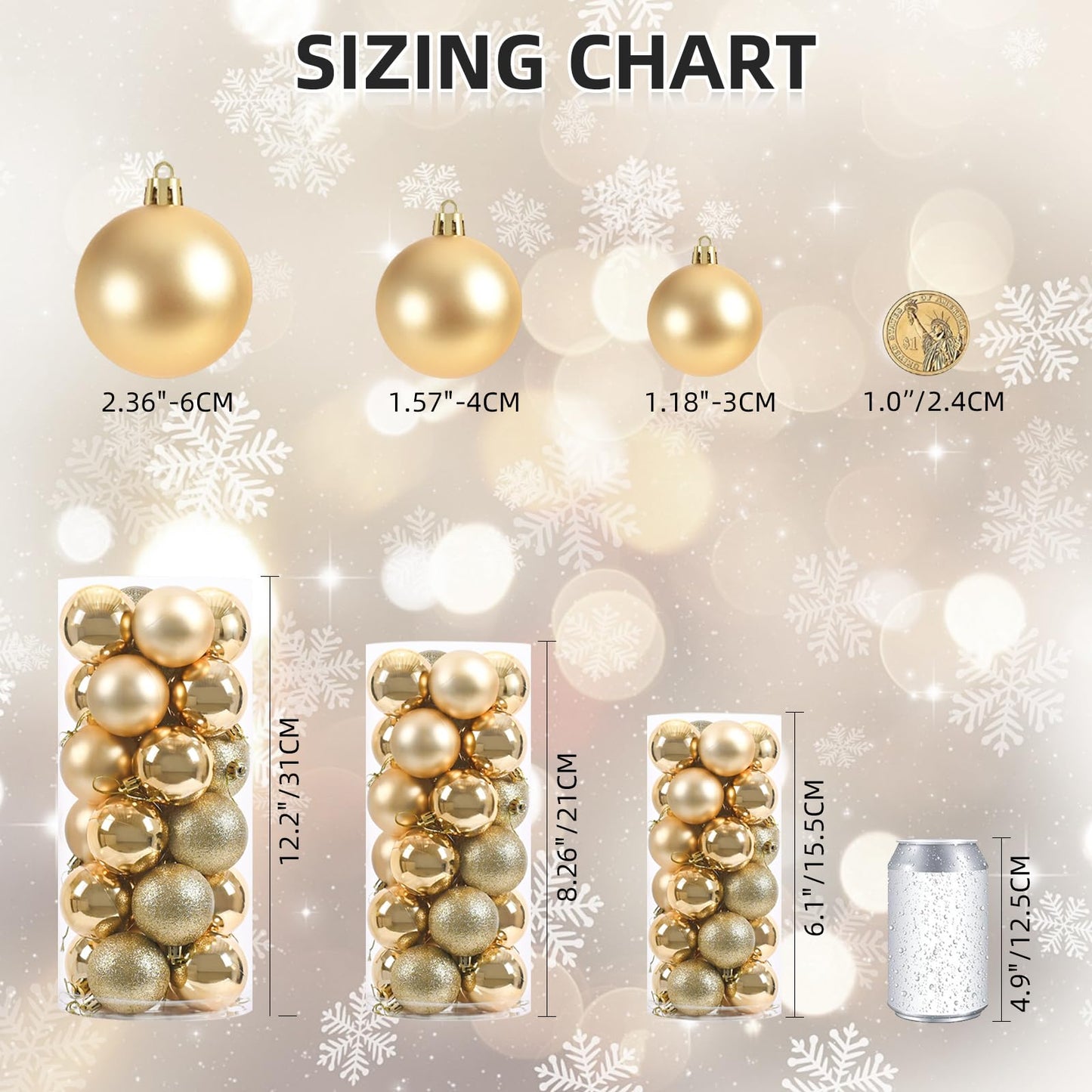 24ct Silvery Christmas Ball - 1.18 Inch Shatterproof Christmas Tree Decoration Ornaments Hanging Ball for Xmas Tree, Holiday, Wedding, Party