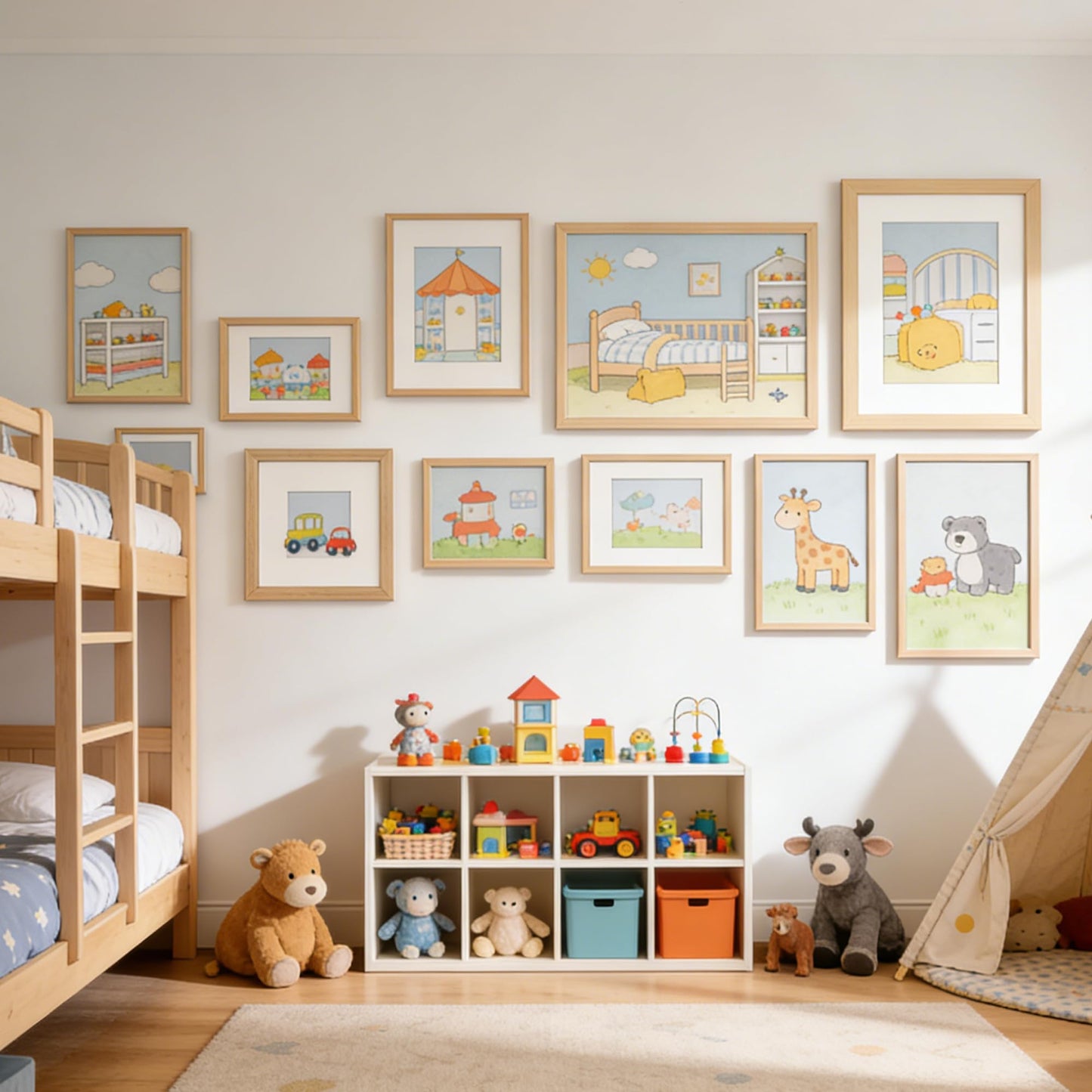 TONES FRAME DESIGN 11x14 Picture Frame with Mat to 8x10 Natural Wood Solid Veneer 11x14 Frame Set of 2 with Shatterproof Plexiglass, Wooden 11 x 14 Picture Frames for Poster Gallery Wall Home Decor, 2 Pack