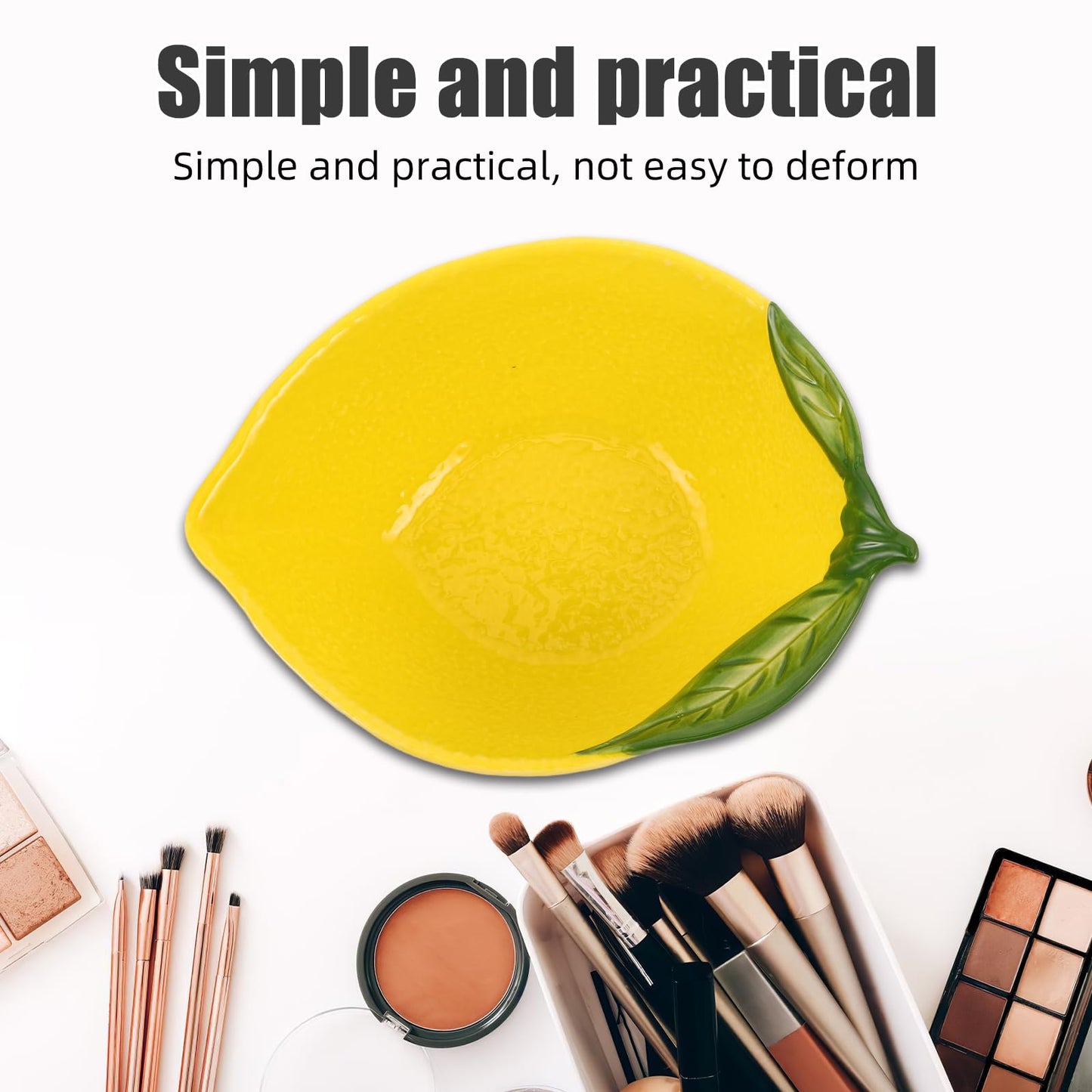 HAKIDZEL Lemon Shape Bowl Ceramic Dessert Bowl Fruit Serving Platter For Snacks Fruit Salad Decorative Jewelry Dishes For Home Kitchen Living Room Decor