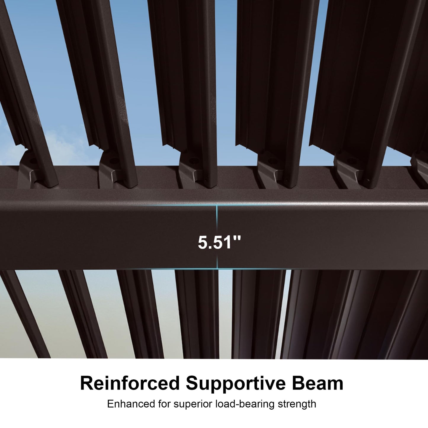 PURPLE LEAF 10' x 16' Louvered Pergola Outdoor Adjustable Louvre Shade Modern Patio Aluminum Pergola with Retractable Roof for Deck Backyard Garden Hardtop Gazebo, Bronze