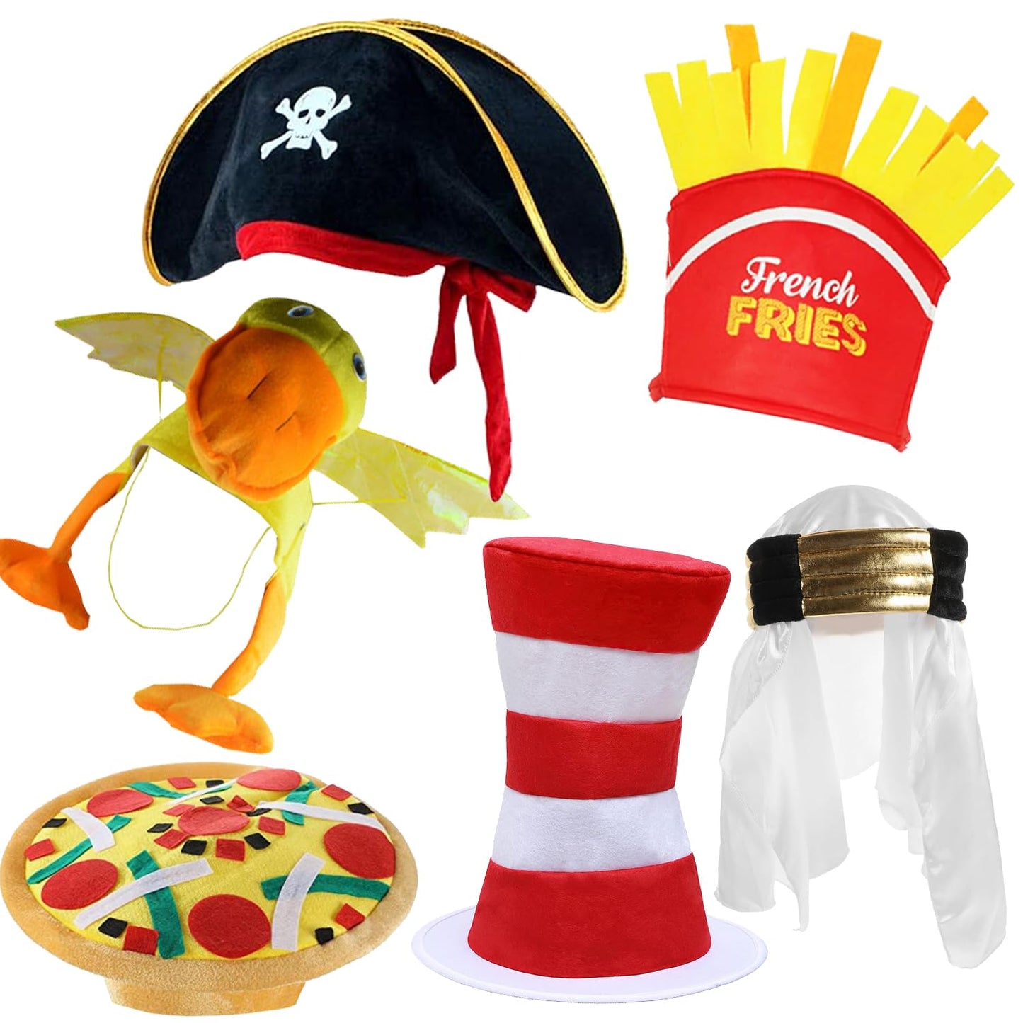 Bulk Premium Funny Hats, 24 Assorted Dress Up Costume Hat, Crazy Party Hats, Novelty Party Hats, Costume Hats for Adults, Teens, Photo Booth Prop for Graduation, Wedding, Birthday, Bachelorette, etc