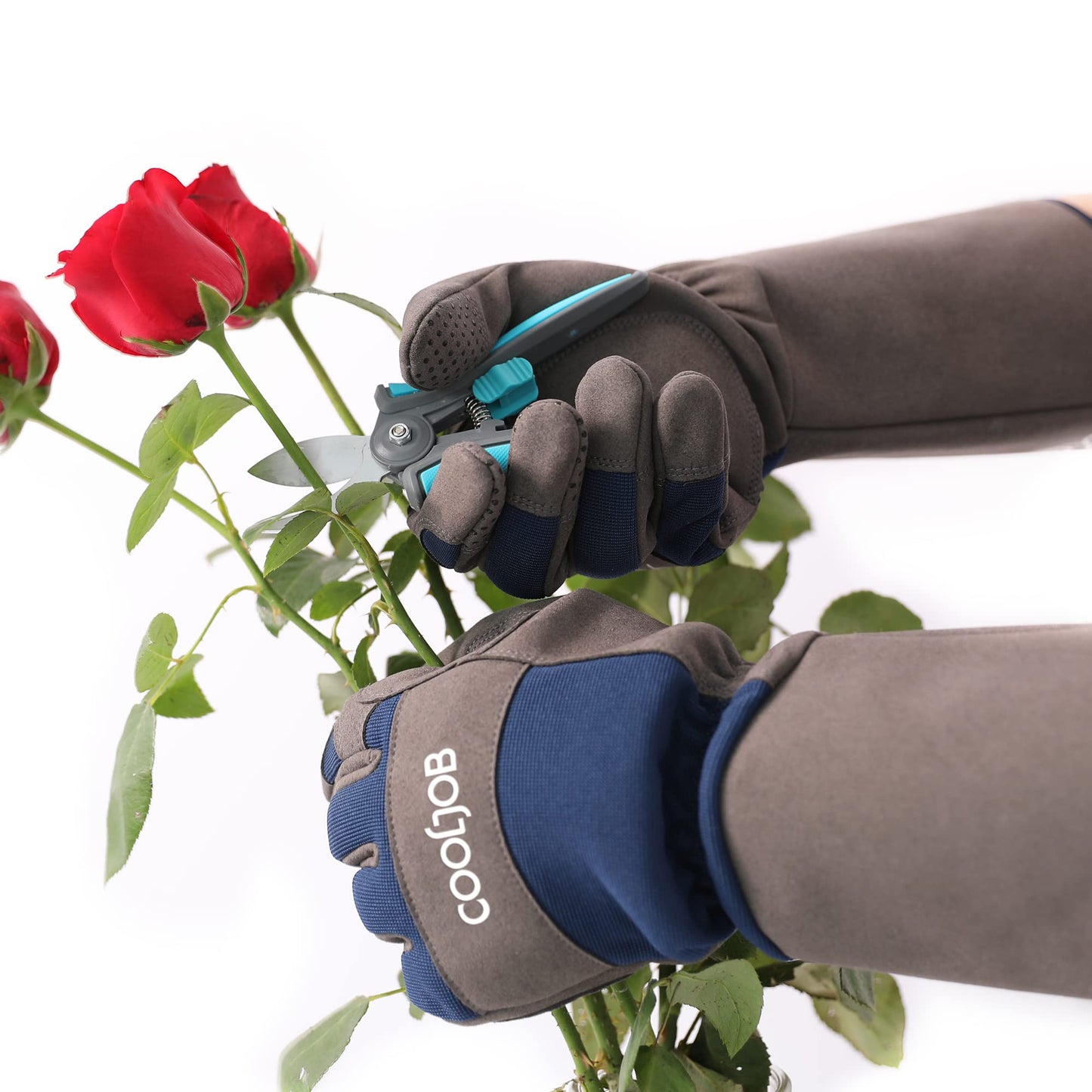 COOLJOB Thorn Proof Rose Pruning Garden Gloves for Men, Long Sleeve Padded Yard Work for Bush, Blackberry, Cactus, Heavy Duty/Puncture Resistant/Machine Washable, Xlarge, Navy