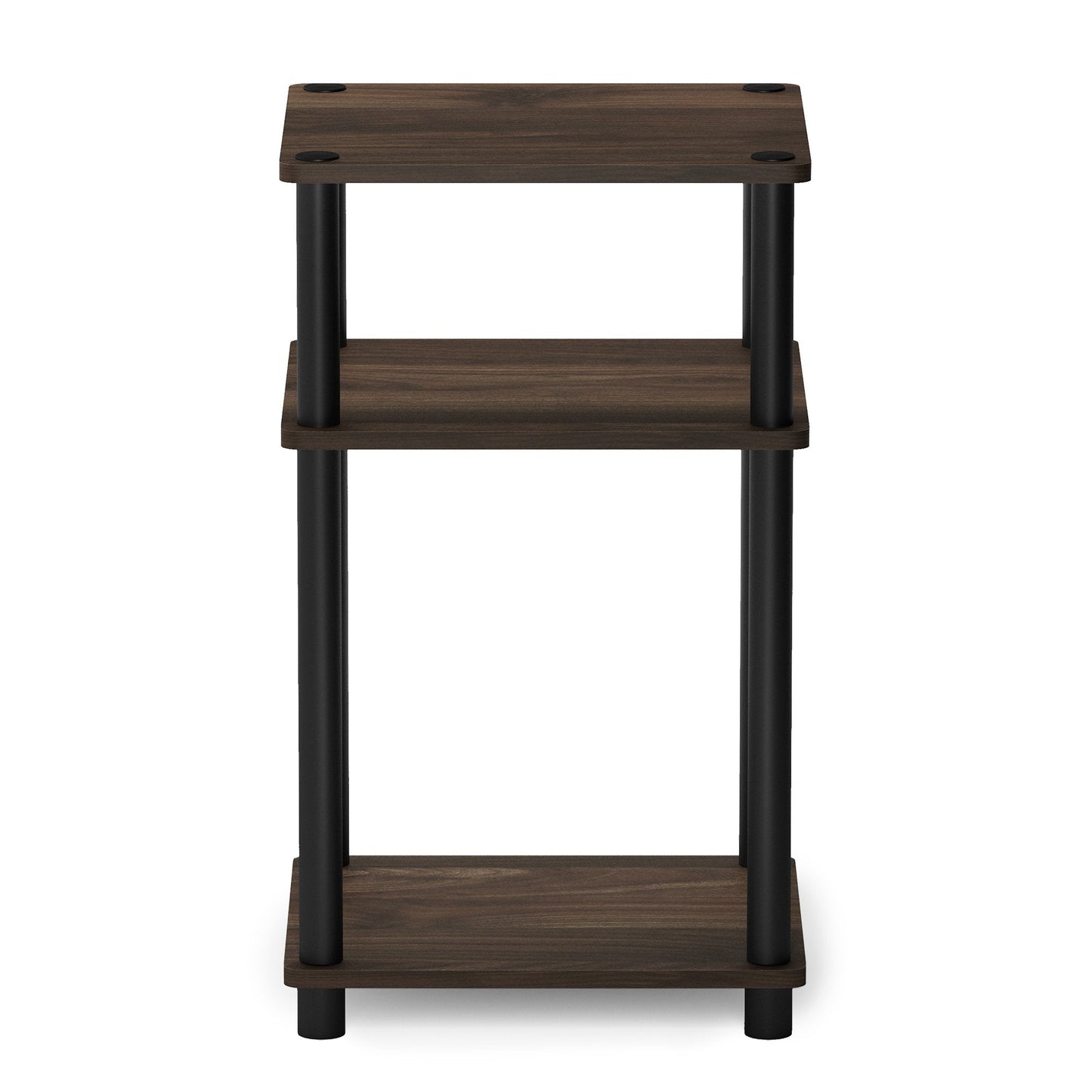 Furinno JUST Side Table, 3-Tier End Table, Open Shelves Night Stand, Bedside Table, Toolless Assembly, for Living Room, Bedroom, Bathroom, Columbia Walnut