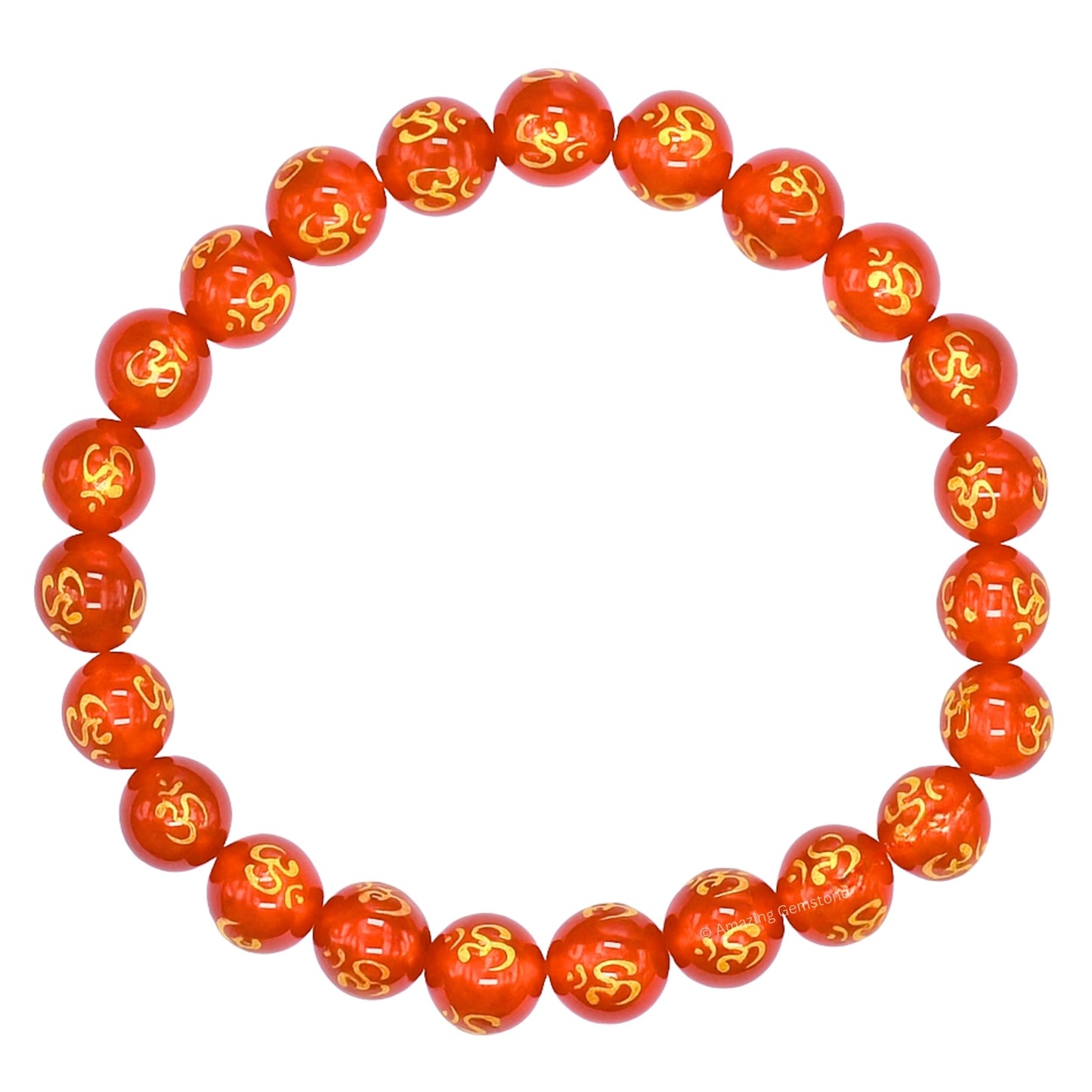 Amazing Gemstone Crystal Bracelet for Women Men's Gifts - Protection Healing Crystal Bracelet - 8mm Gemstone Beaded Stretchable Bracelet Pulseras Para Hombres Mujer Stocking Stuffers Mothers Day Gift (Red Agate OM)
