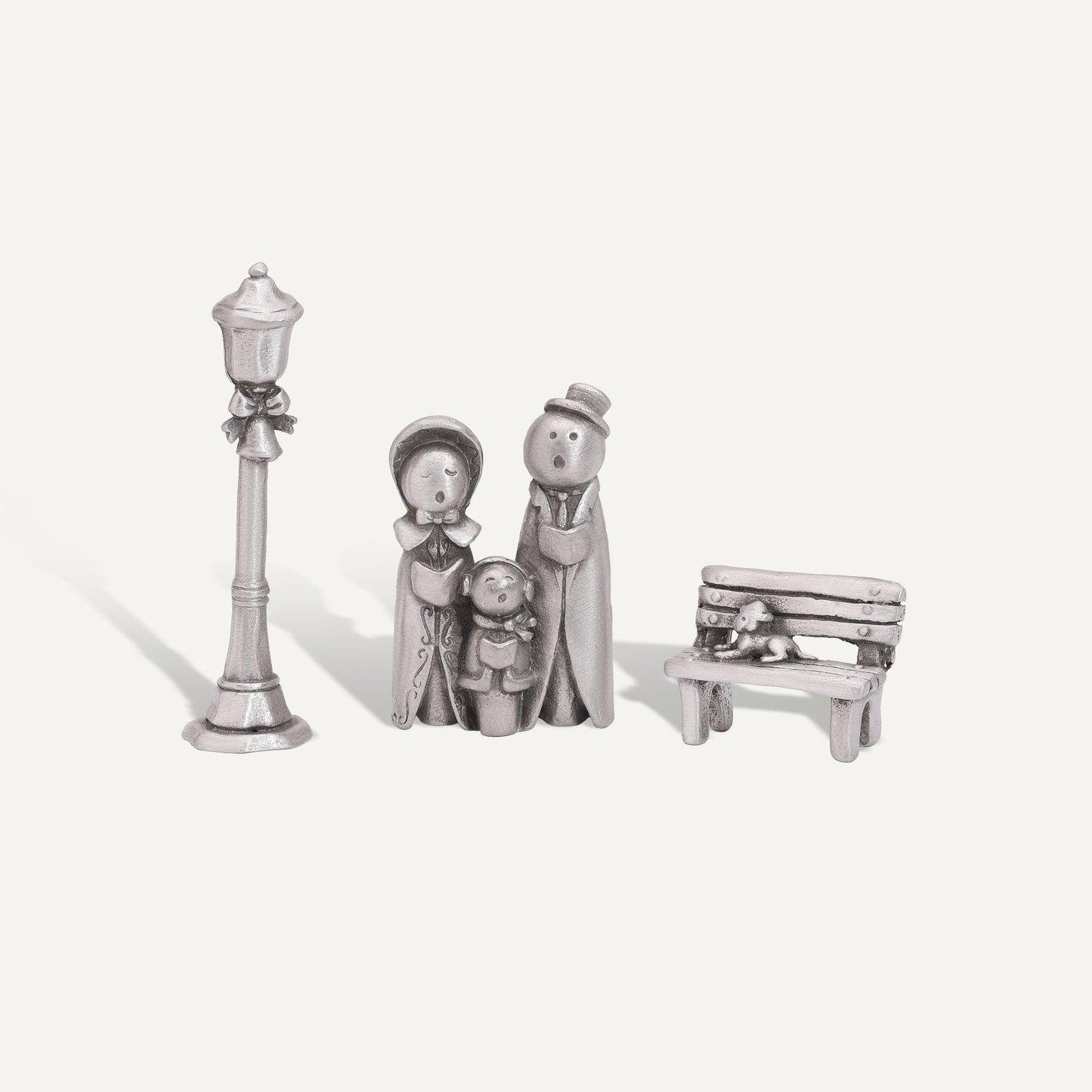 LISA LEONARD DESIGNS Pewter Carolers Christmas Village Collection Christmas Miniature, Festive Village Set Decorations Christian Gift Nativity Scene Add-On for Home