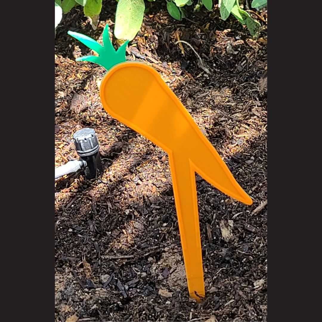 8-Inch Vegetable Garden Plant Markers - Set of 5 - Durable & Eco-Friendly Plastic - Made in The USA - Tomato, Cucumber, Bell Pepper, Onion, and Carrot.