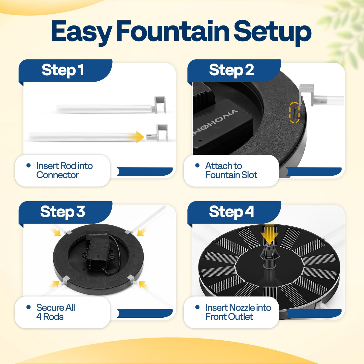 VIVOHOME Bird Bath with Solar Fountain for Outside, Polyresin Pedestal Bird Baths with Solar Powered Pump for Outdoor, Garden, Weather-Resistant Birdbaths with 20" Bowl, Blue