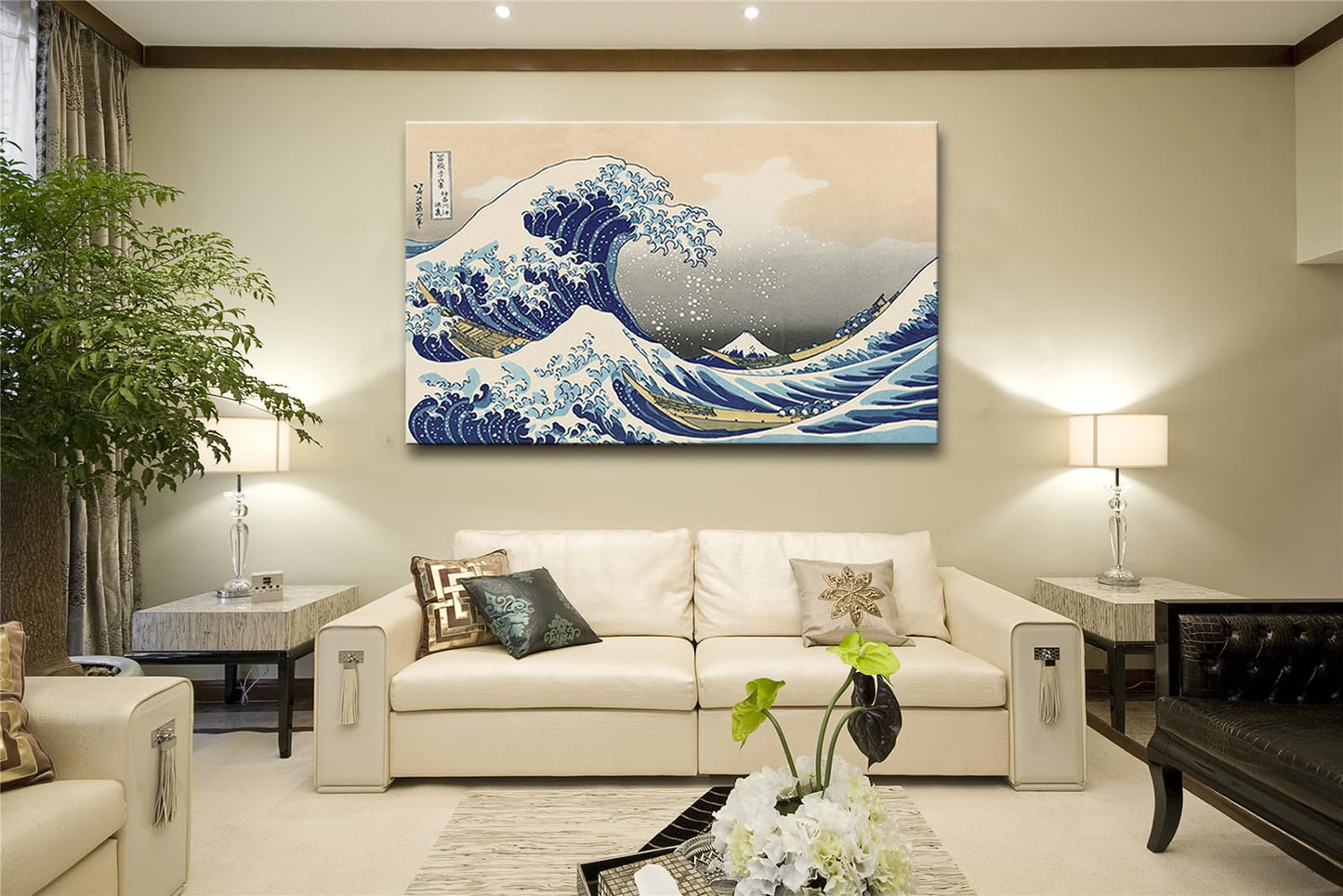 msspart The Great Wave off Kanagawa by Hokusai Canvas Wall Art Japanese Classic Artwork Painting Decor for Living Room Abstract Seascape Picture Print for Bedroom Office Home Decoration - 24"x36"