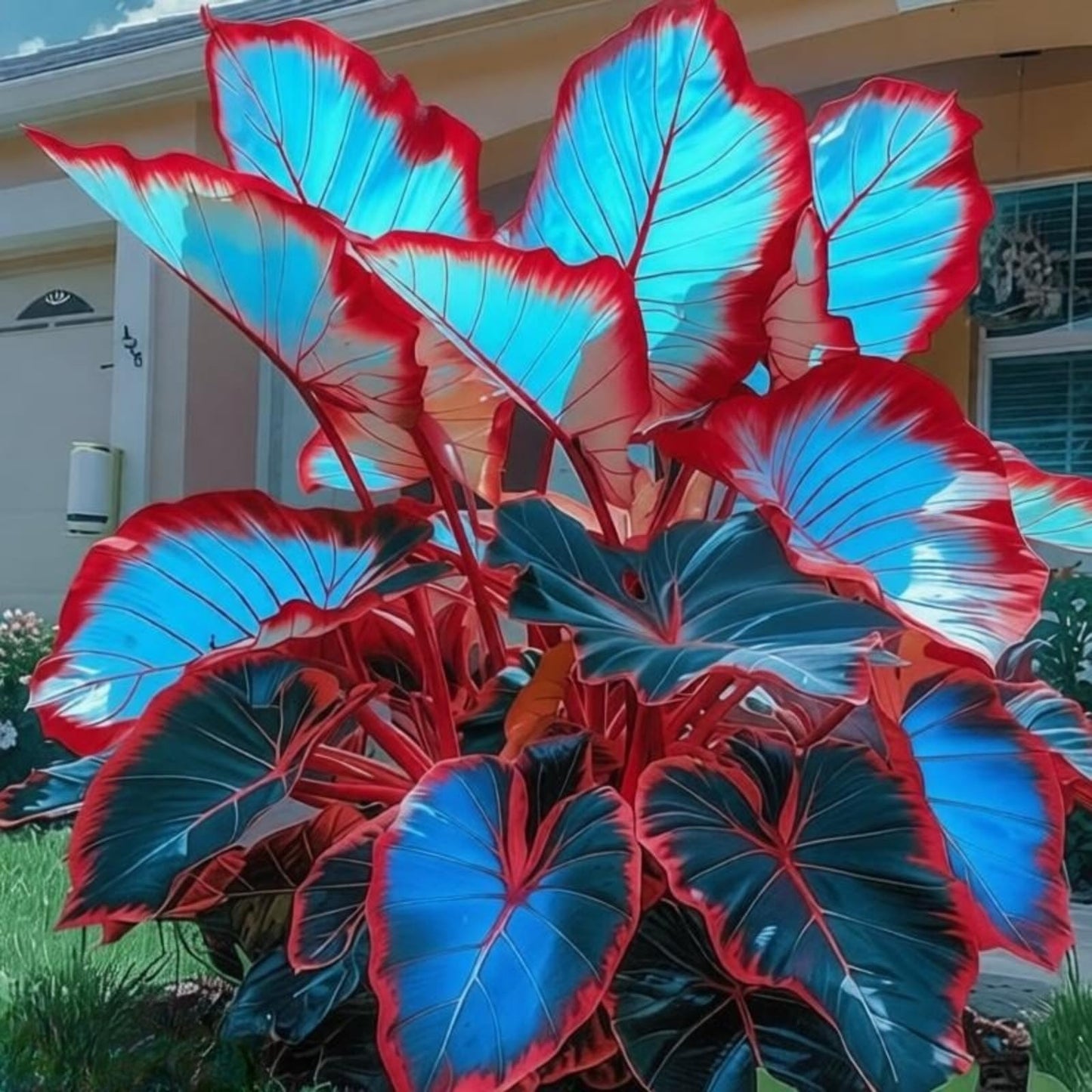 EDRHTJG Giant Leaf Foliage-Elephant Ear-Alocasia for Outdoor Patio Living-Instant Impact-Natural Bronze Sheen (6)