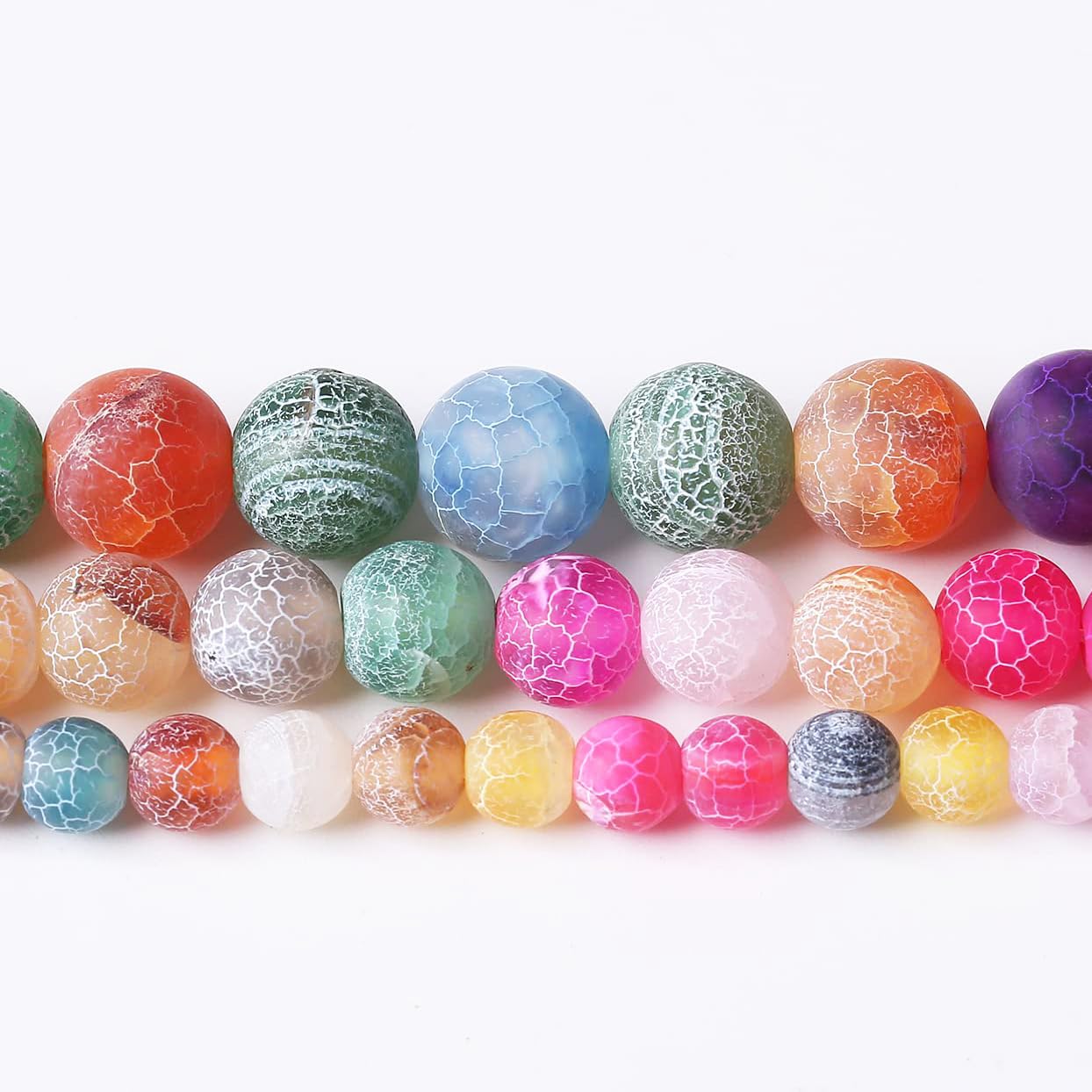 32PCS 12MM Weathered Agate Beads-Multicolo Stone Beads Energy Healing Beads for DIY Jewelry Bracelet Necklace Making for Jewelry Making15Inch